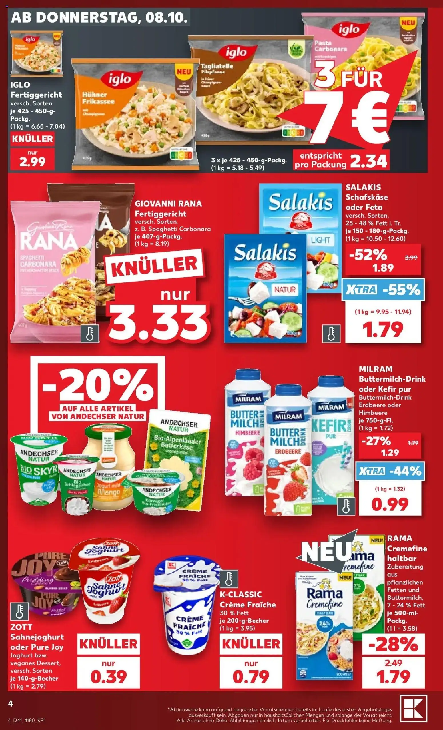Prospekt Kaufland ab 05.10.2026 » Angebote Online zum Blättern | Seite: 18 | Produkte: Schlagsahne, Salakis, Sahne, Schafskase