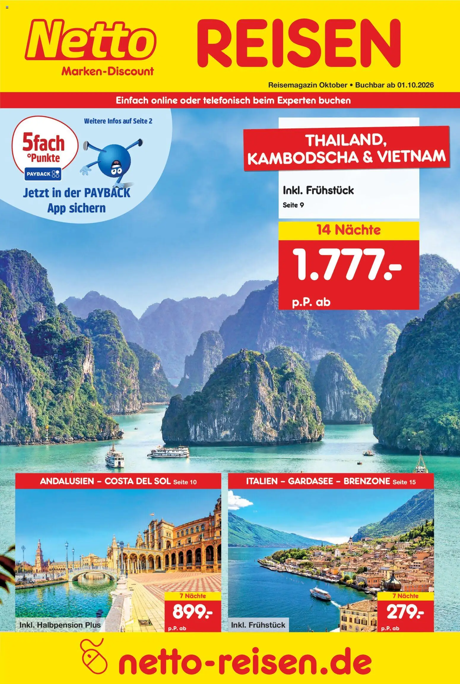 Netto Reisen Prospekt – gültig ab 01.10.2026 | Seite: 1