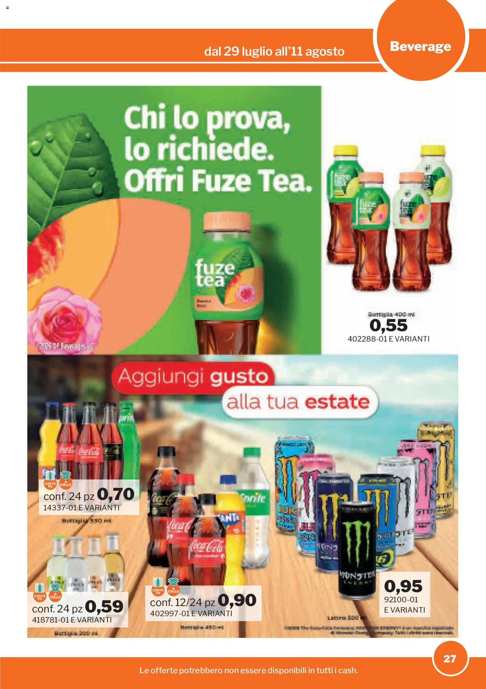 Volantino Sogegross del 29/07/2026 | Pagina: 27 | Prodotti: Fanta, Bottiglia