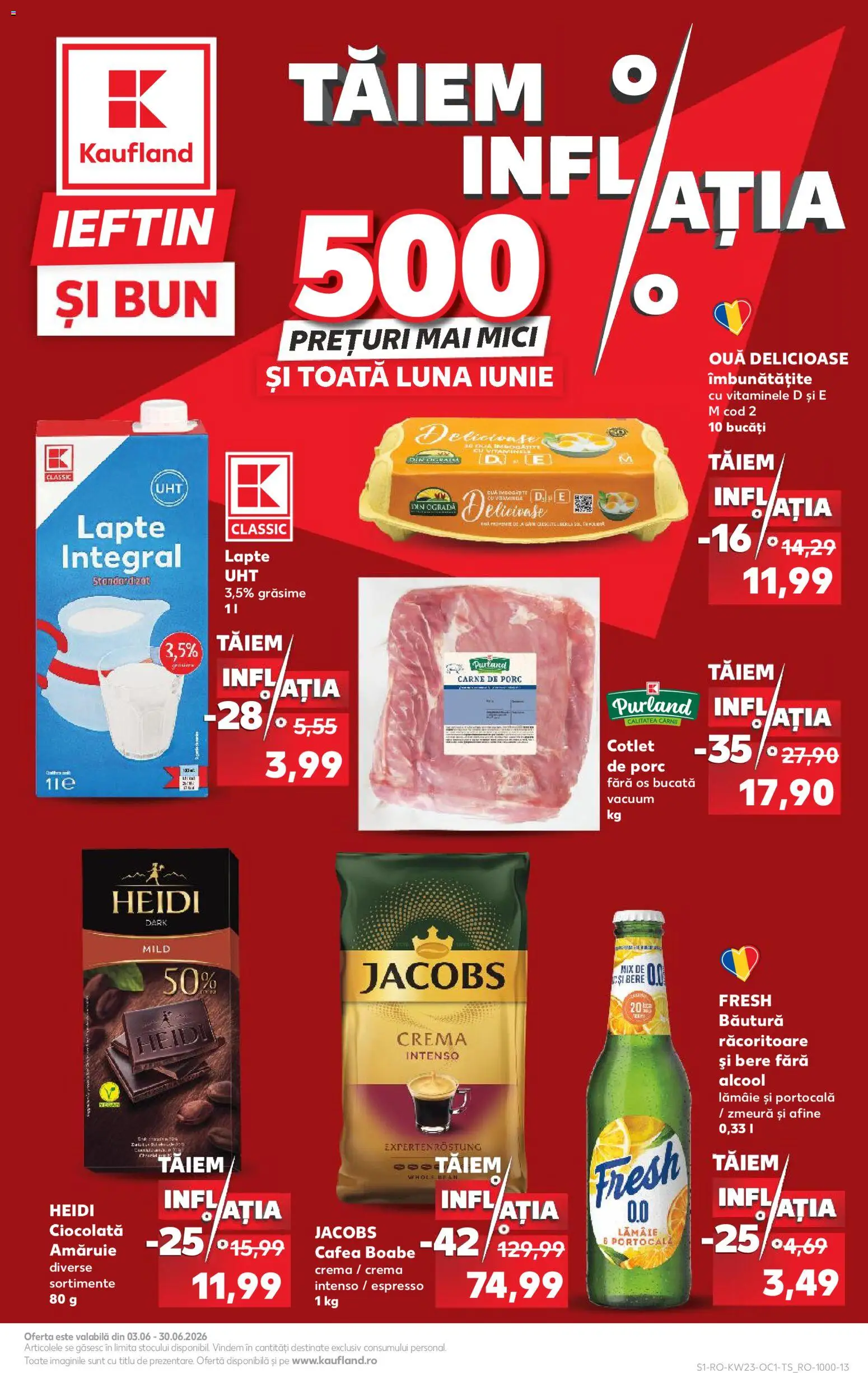 Noul catalog Kaufland – valabil de la 03.06.2026 | Pagină: 1 | Produse: Afine, Lait de coco, Ouă, Bere