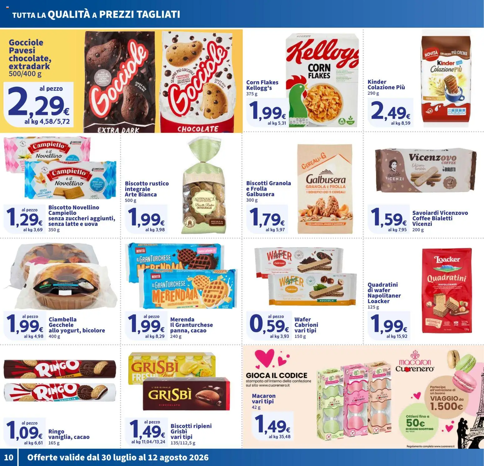 Volantino SIGMA del 30/07/2026 | Pagina: 10 | Prodotti: Cioccolato, Cereali, Panna, Savoiardi