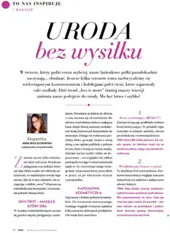 Pogląd oferty "Krem wyrównujący (BB lub CC), Zamiast kryjącego podkładu wybierz krem koloryzujący. To produkt typu wszystko w jednym: nawilża, chroni przed słońcem i wyrównuje koloryt." - ważna od 01.05.2026 | Strona: 86
