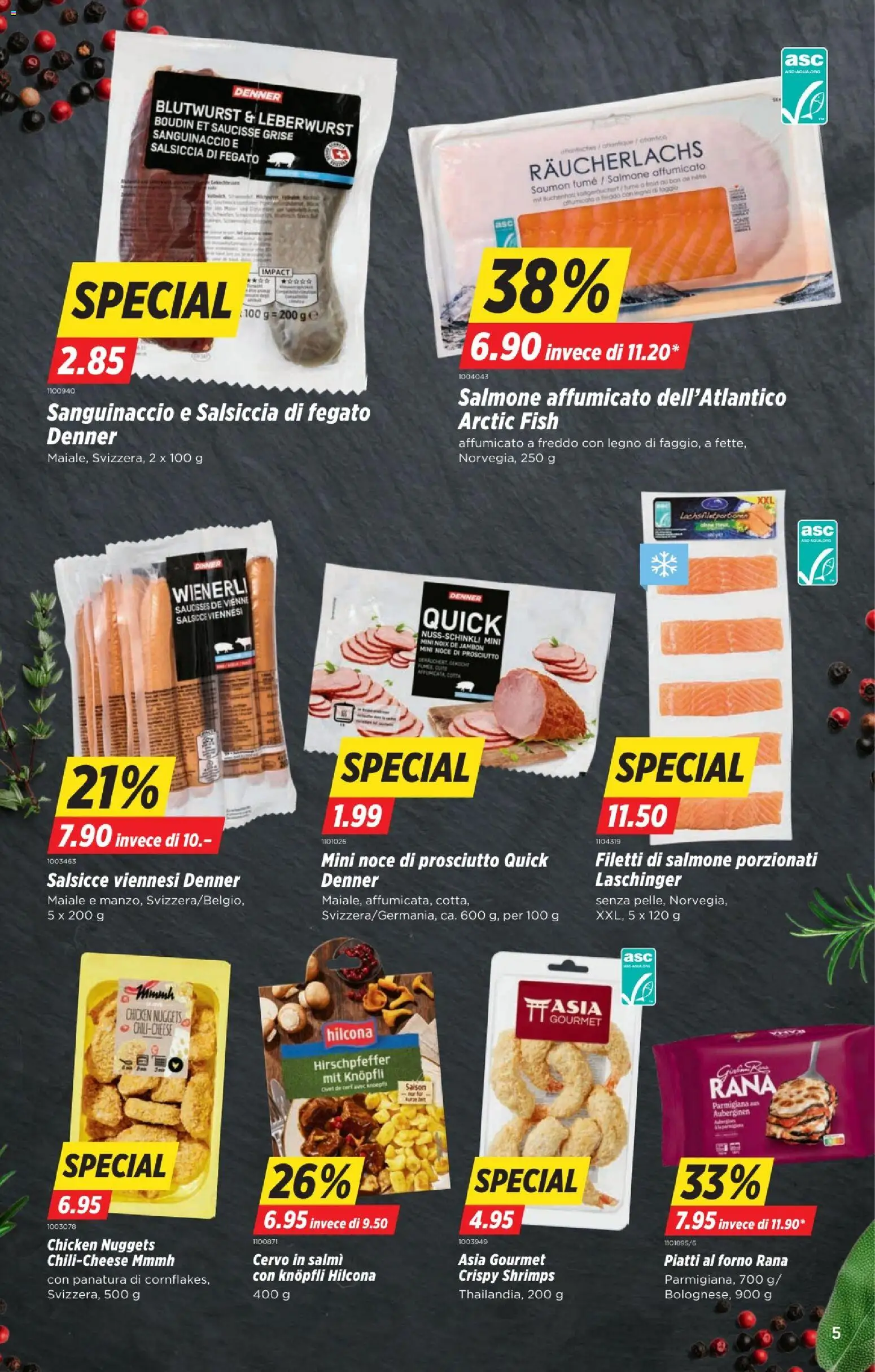 Denner aktionen IT – gültig ab 29.10.2026 | Seite: 5 | Produkte: Räucherlachs, Pasta