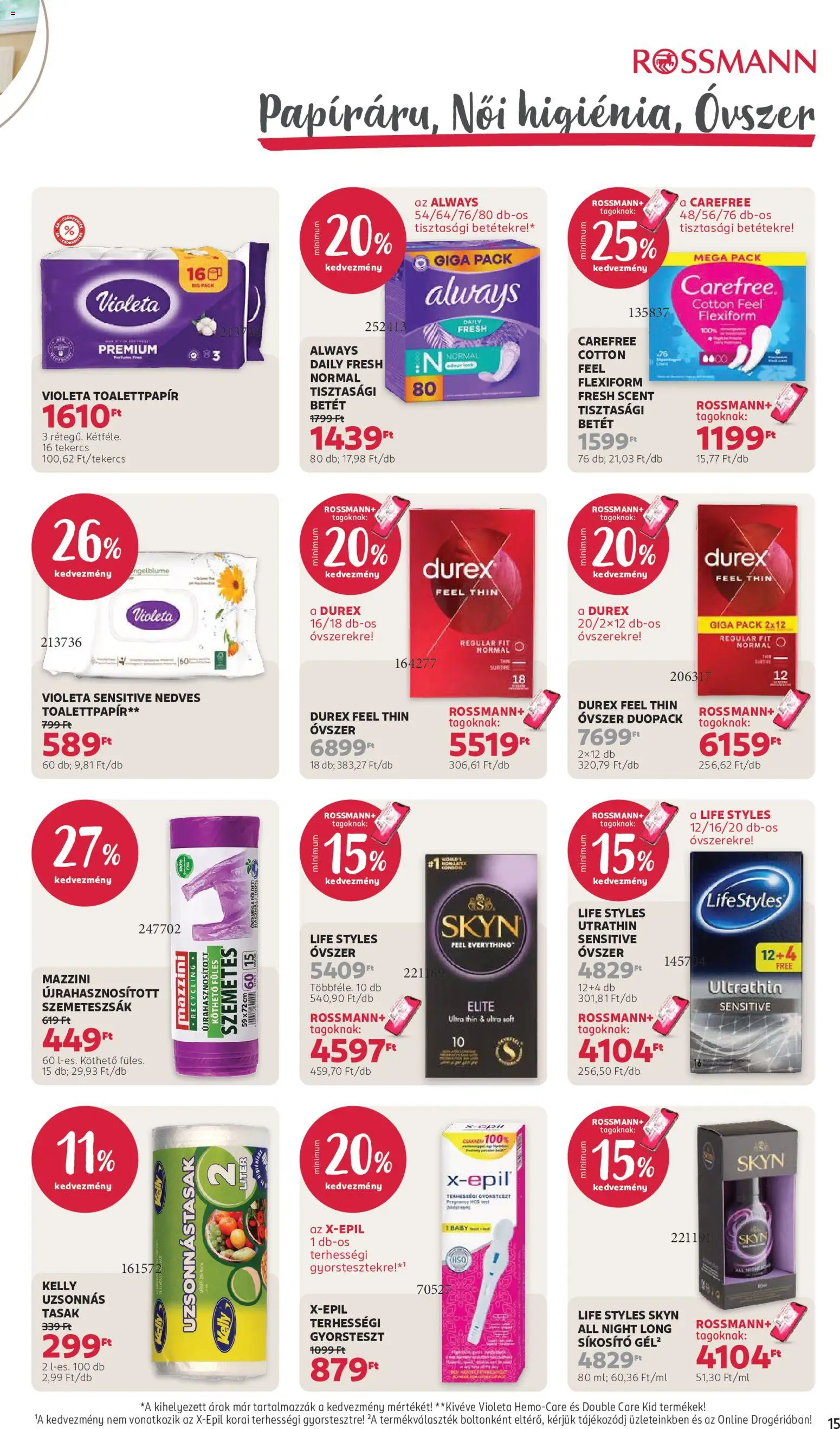 Rossmann akciós ujság - amely érvényes a következő dátumtól: 2026.09.07. | Oldal: 17 | Termékek: Toalettpapír, Sikosító, Szemetes, Szemeteszsák