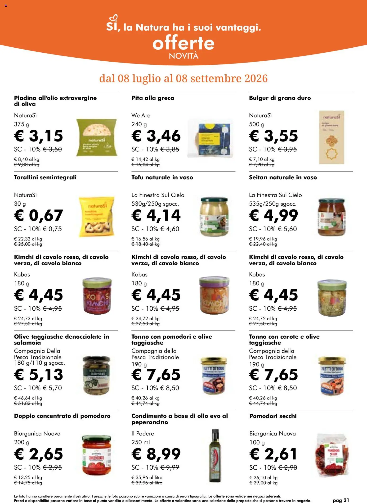 Volantino Natura Sì del 08/07/2026 | Pagina: 21