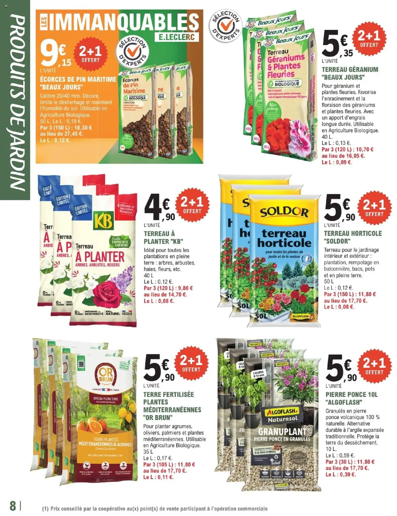 {H1} | Page: 8 | Produits: Terreau, Argile, Terreau horticole, Géranium