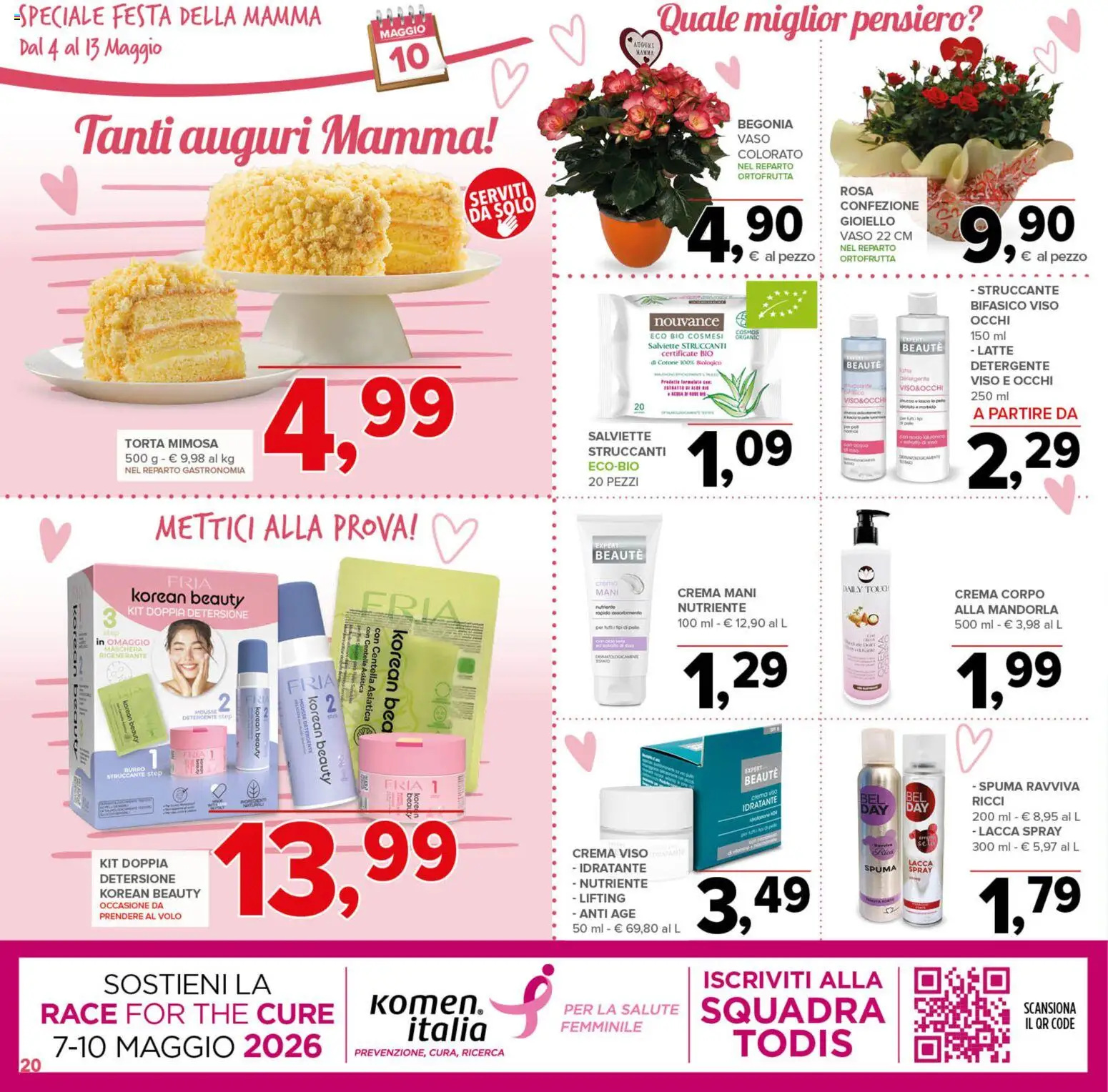 Volantino Todis del 04.05.2026 | Pagina: 20 | Prodotti: Crema, Crema viso, Burro, Torta