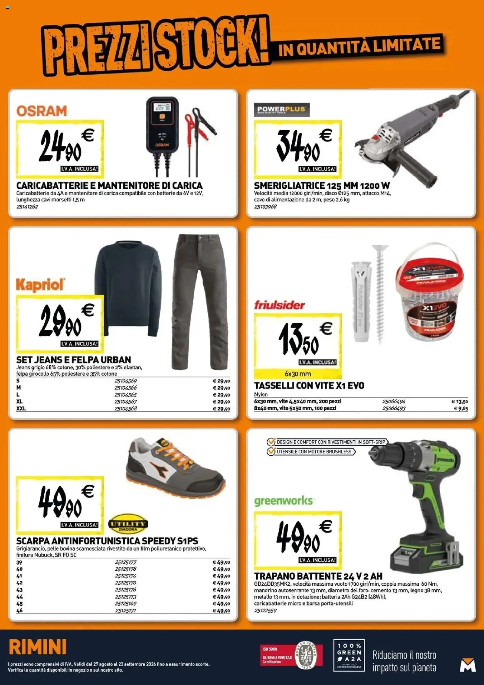 Nuovo TECNOMAT catalogo Rimini dal 27/08/2026 > offerte anteprima 🛍️ | Pagina: 19 | Prodotti: Trapano, Smerigliatrice, Batteria, Cemento