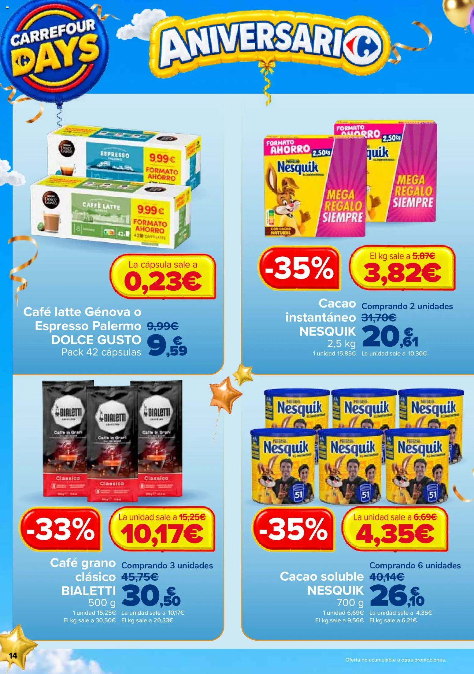 Carrefour Days │ válido desde el 01/10/2026 | Página: 14 | Productos: Cápsulas, Café, Cacao soluble, Cacao