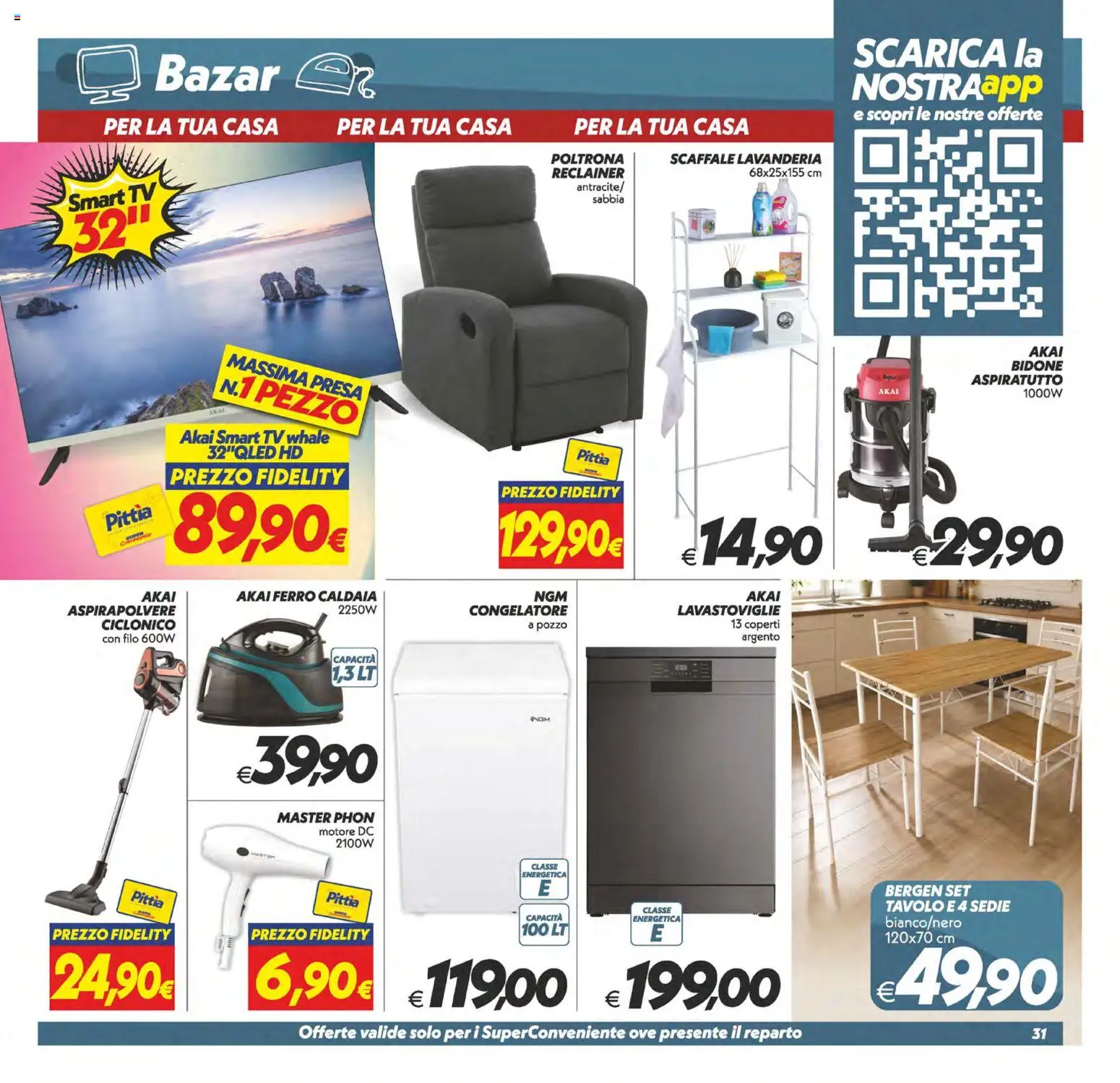 Volantino SuperConveniente del 25/09/2026 | Pagina: 31 | Prodotti: smart TV, TV, Ferro, Tavolo