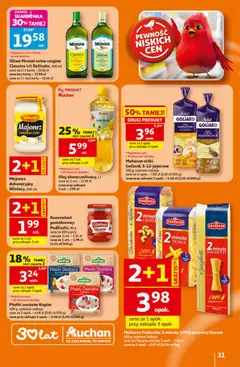 Pogląd oferty "Auchan gazetka - 30 Lat Hipermarket" - ważna od 25.06.2026 | Strona: 31 | Produkty: Płatki owsiane, Oliwa monini, Penne, Płatki