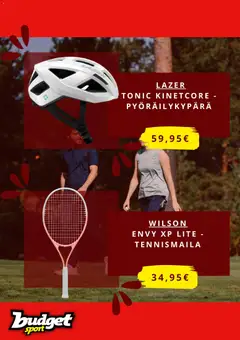 Budget Sport-mainoslehti voimassa 22.05.2026 alkaen | Sivu: 3 | Tuotteet: Pyöräilykypärä, Tennismaila