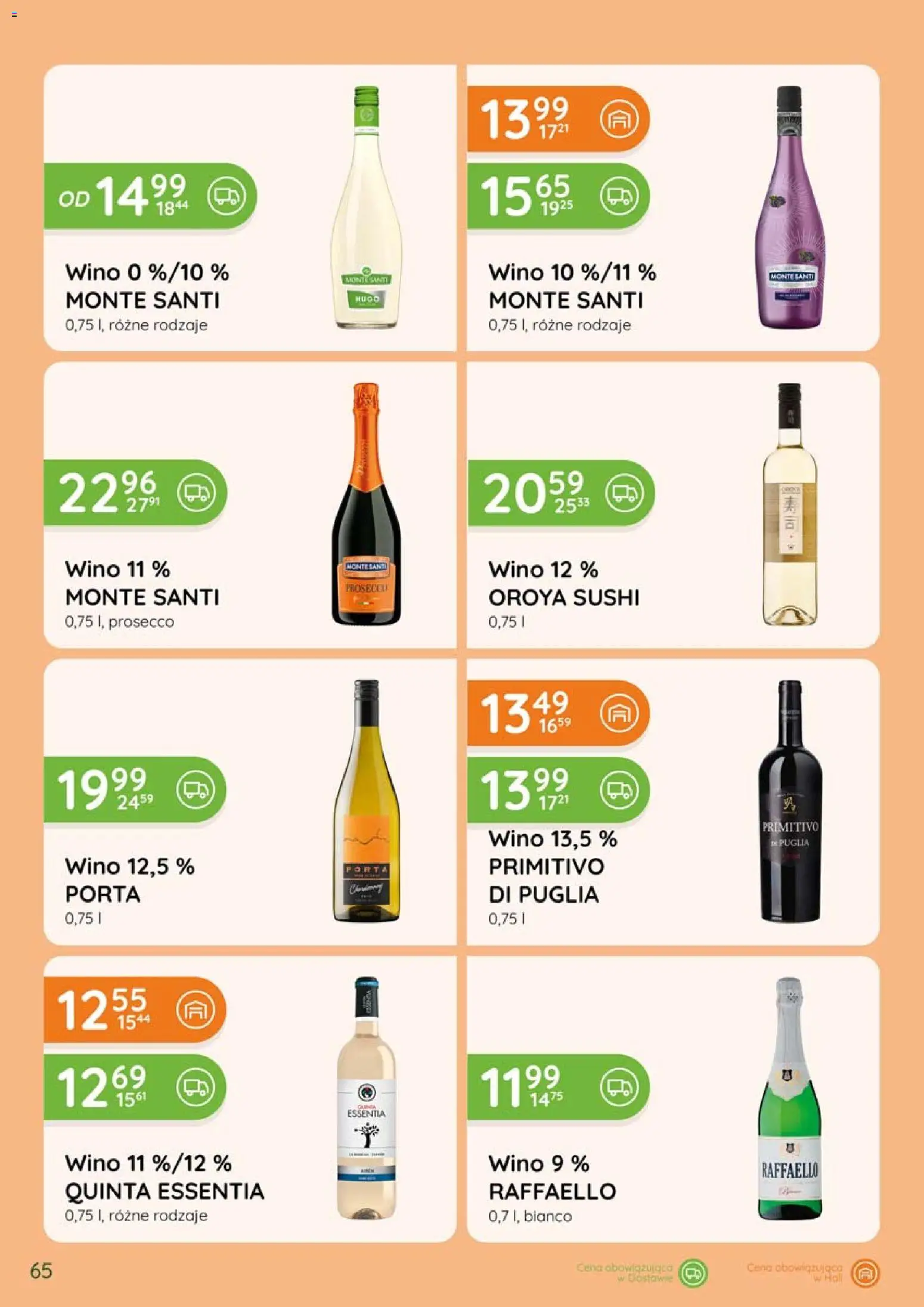 Eurocash gazetka - Katalog Alkoholowy od 01.09.2026 | Strona: 65 | Produkty: Raffaello, Sushi, Monte Santi, Wino