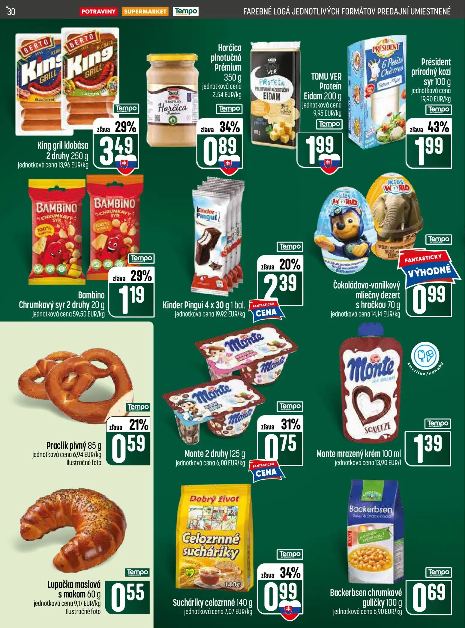 Nové COOP Jednota akcie – leták je platný od 18.06.2026 | Strana: 30 | Produkty: Gril, Syr, Protein, Kinder