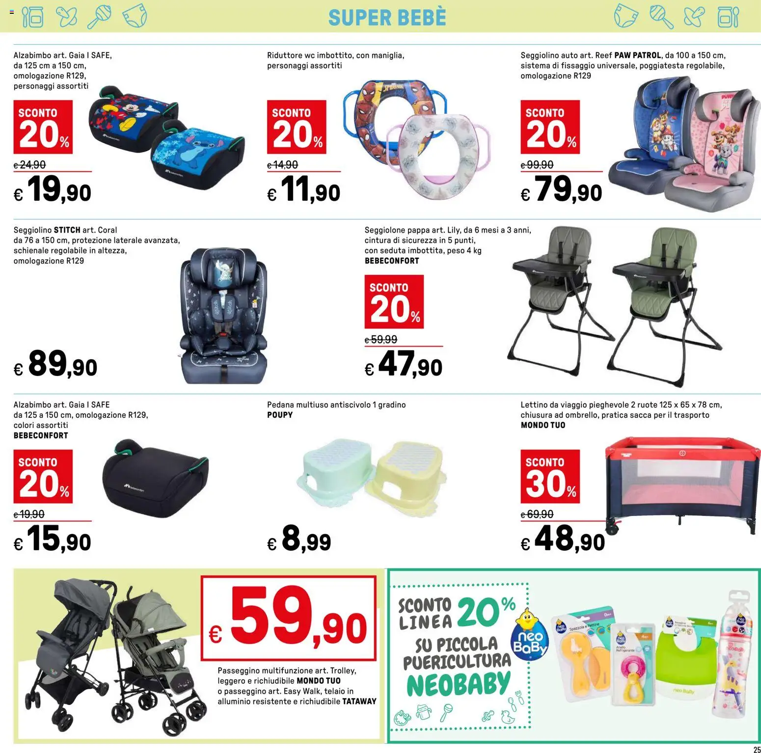 Volantino Iper del 22.05.2026 | Pagina: 25 | Prodotti: Lettino, Passeggino, Seggiolino, Alluminio