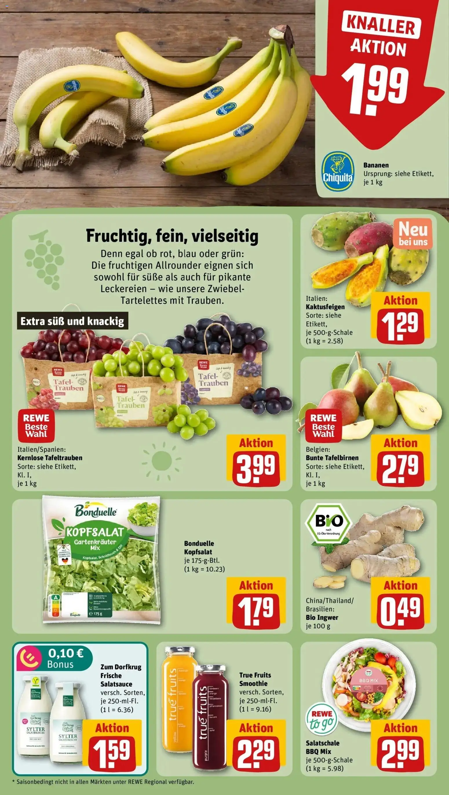 REWE Prospekt ab 31.08.2026 zum Blättern » Angebote | Seite: 6 | Produkte: Trauben, Bananen