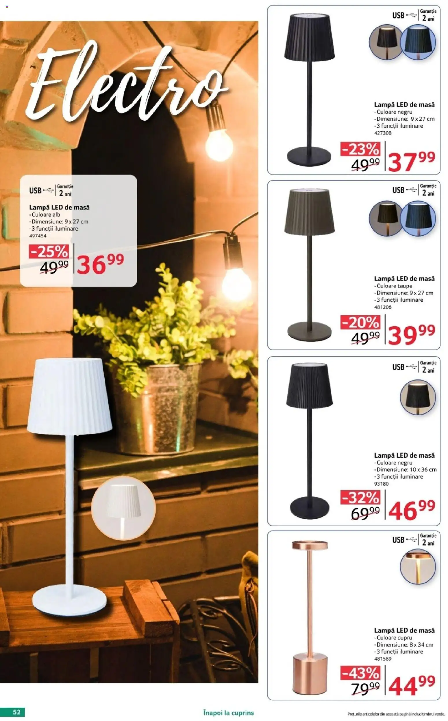 Noul catalog Selgros – valabil de la 17.04.2026 | Pagină: 52 | Produse: Usb, Masă, Babak, Lampă