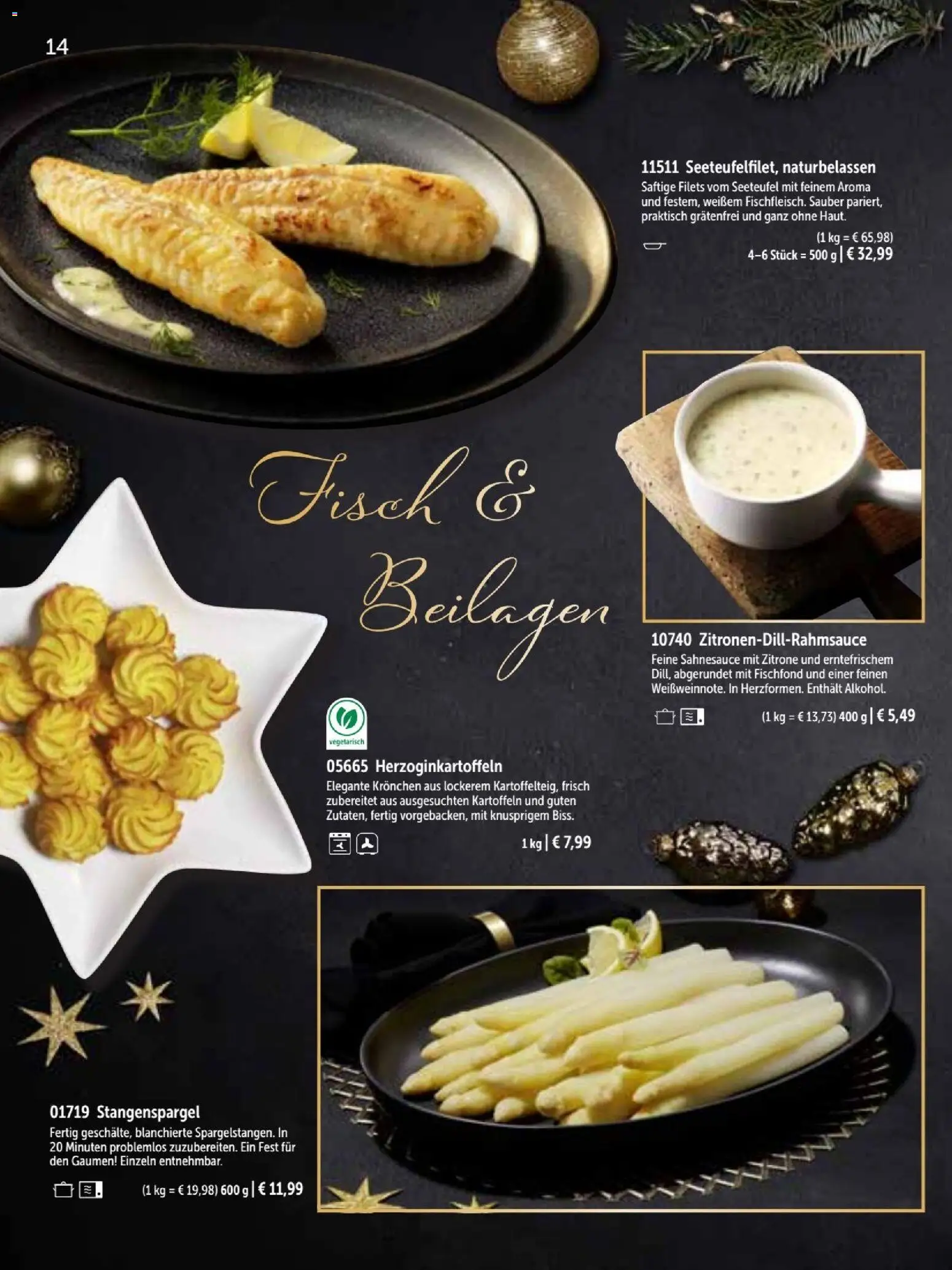 Bofrost Katalog Weihnachten 2026 – gültig ab 26.10.2026 | Seite: 14 | Produkte: Beilagen, Fisch, Kartoffeln, Zitrone