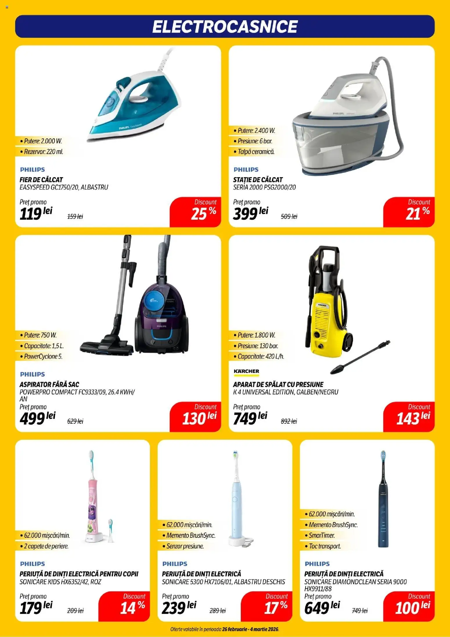 Noul catalog Flanco – valabil de la 26.02.2026 | Pagină: 19 | Produse: Electrică, Aparat de spălat cu presiune, Sac, Periuță de dinți