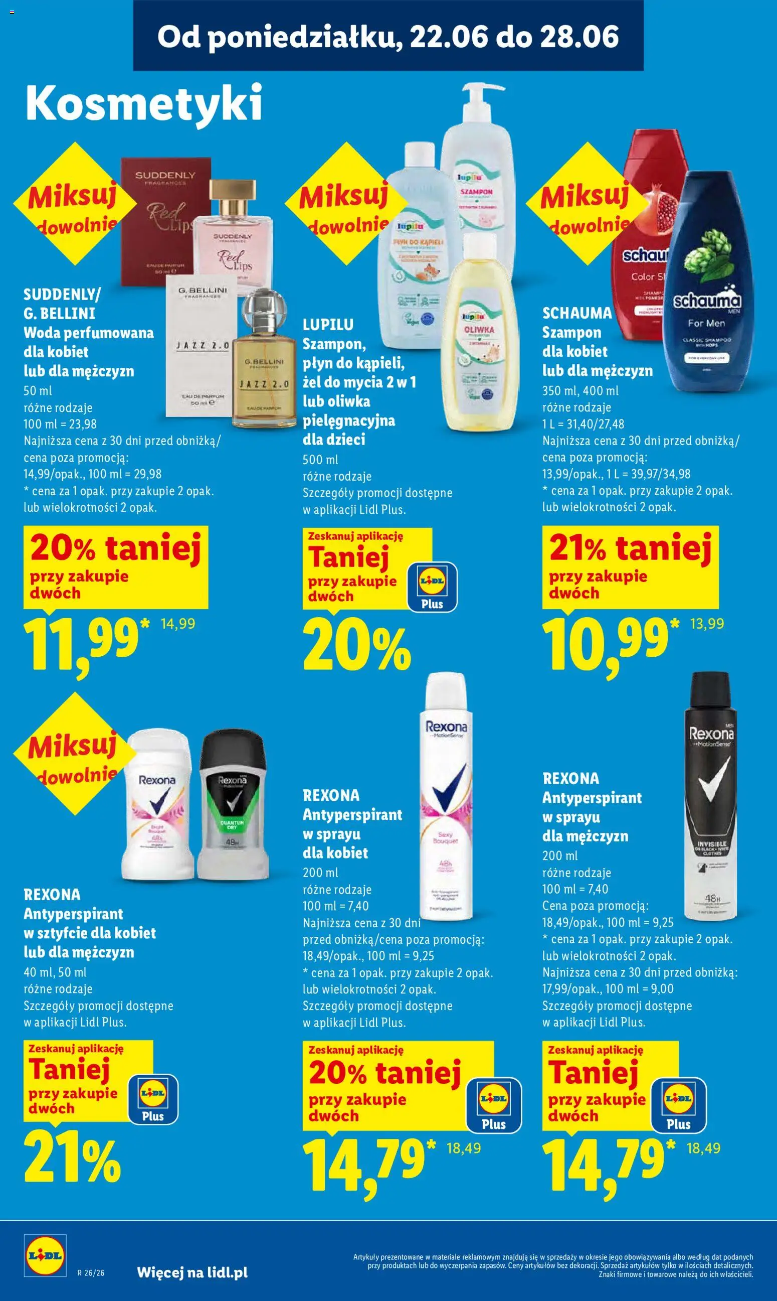 Lidl gazetka od 25.06.2026 | Strona: 90 | Produkty: Kosmetyki, Płyn do kąpieli, Antyperspirant, Woda
