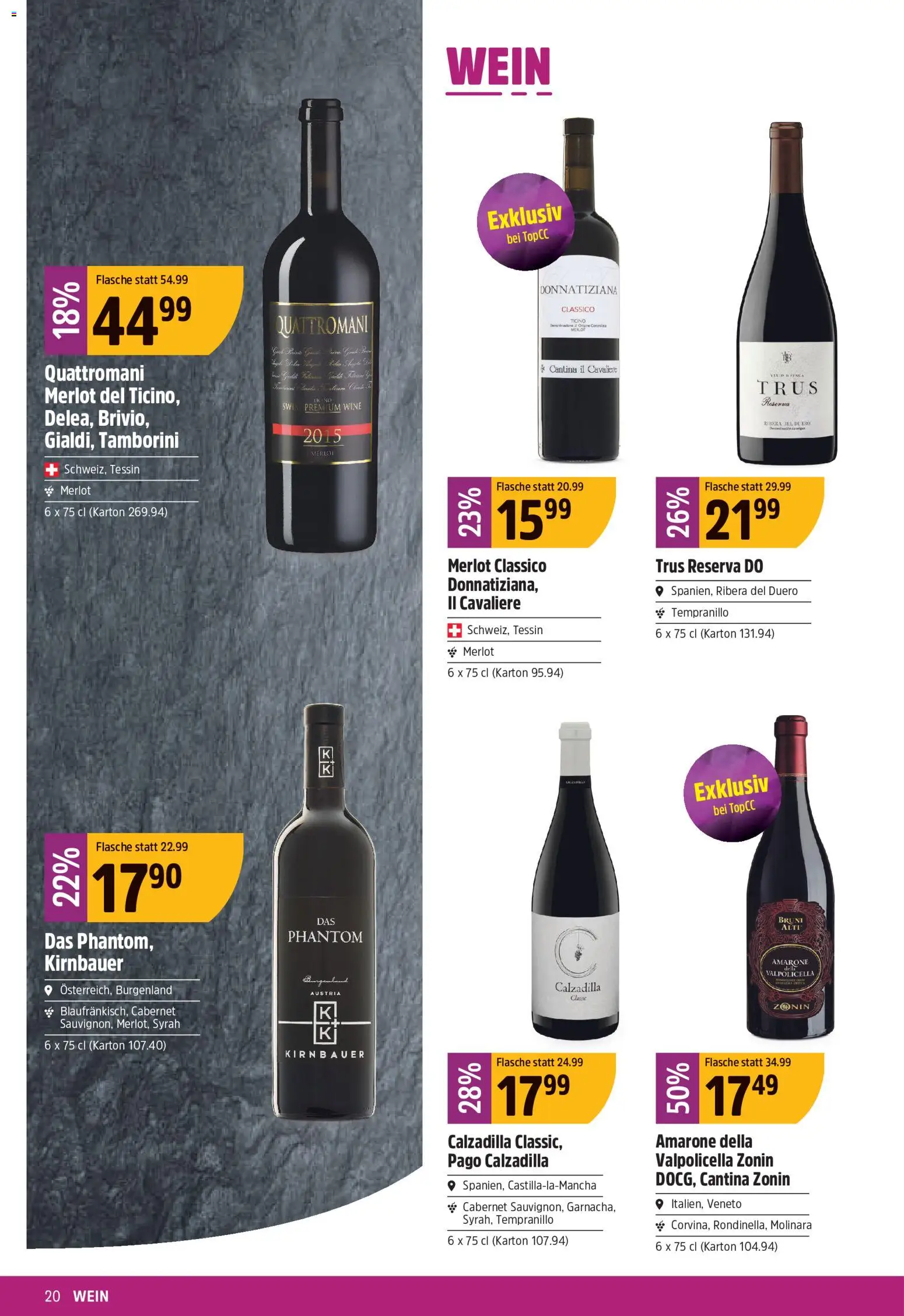 TopCC aktionen – gültig ab 17.08.2026 | Seite: 20 | Produkte: Merlot, Wein