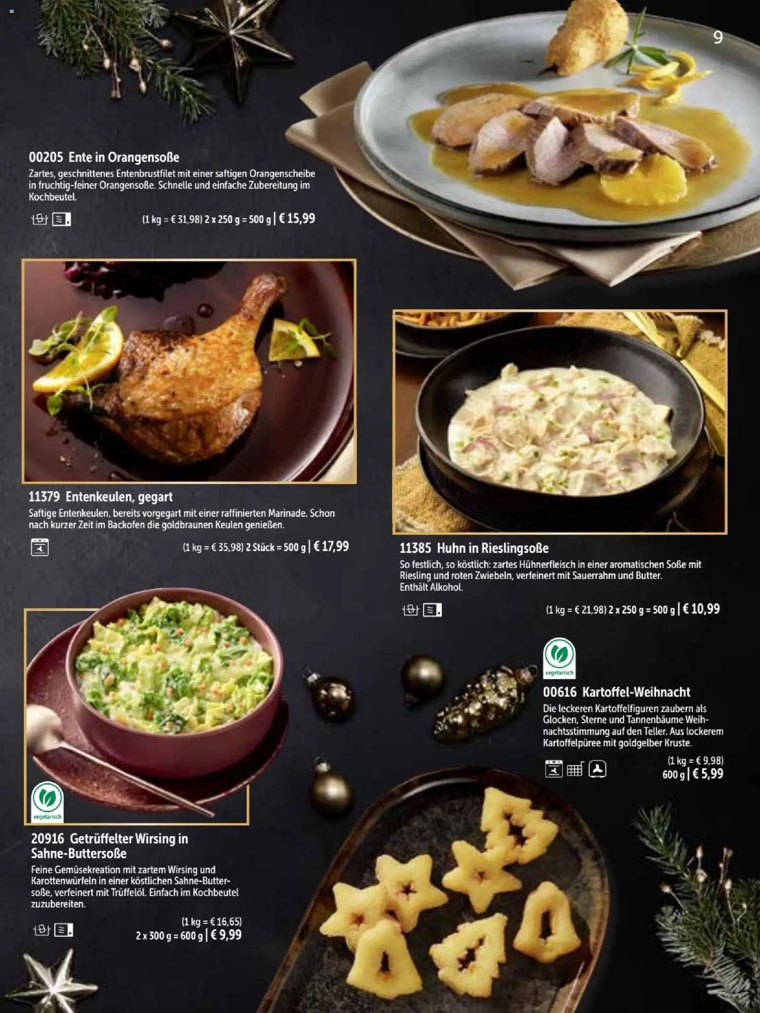 Bofrost Katalog Weihnachten 2026 – gültig ab 26.10.2026 | Seite: 9 | Produkte: Soße, Alkohol, Backofen, Sauerrahm