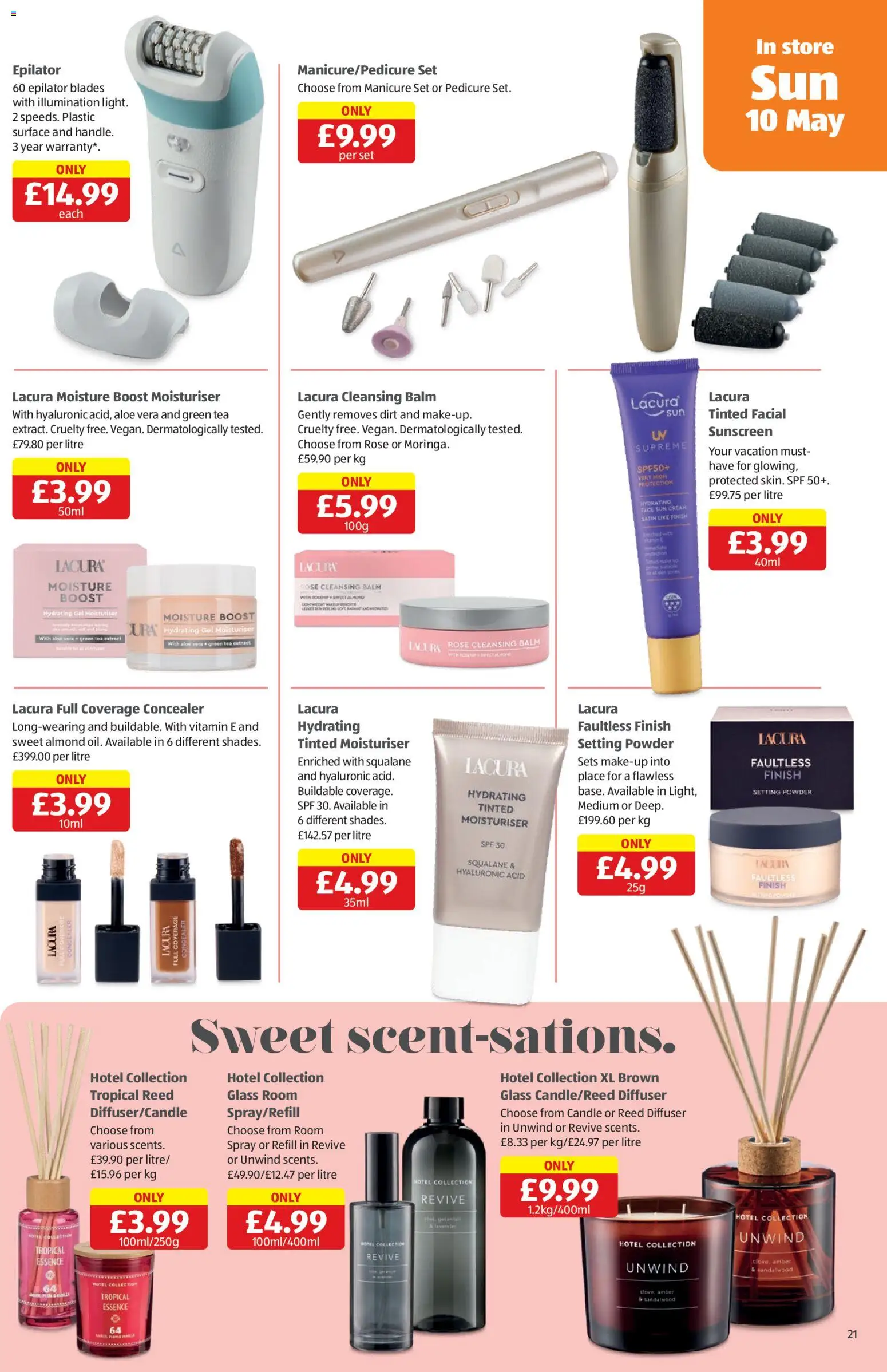 {H1} | Page: 21 | Products: Concealer, Sunscreen, Cream, Epilator