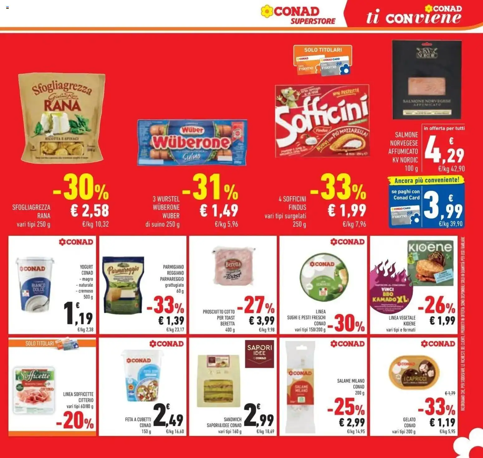 Volantino Conad del 14/07/2026 | Pagina: 19 | Prodotti: Yogurt, Salmone, Gelato, Prosciutto