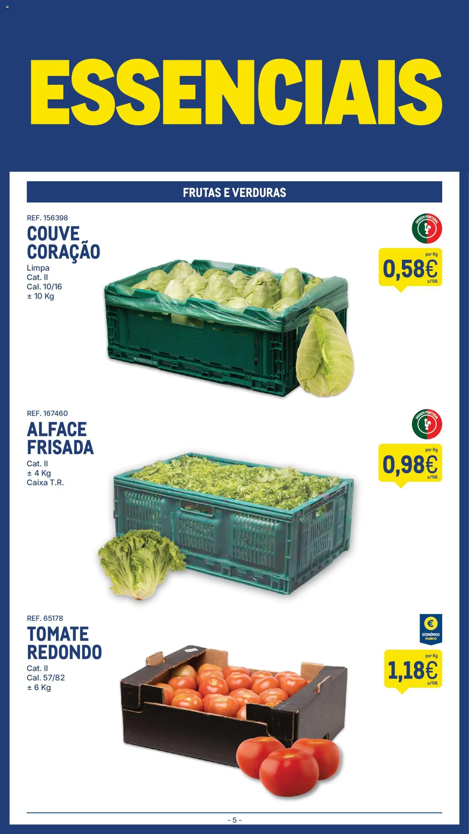 Makro Folheto │ válido de 19.05.2026 | Página: 5 | Produtos: Caixa, Tomate, Alface, Couve