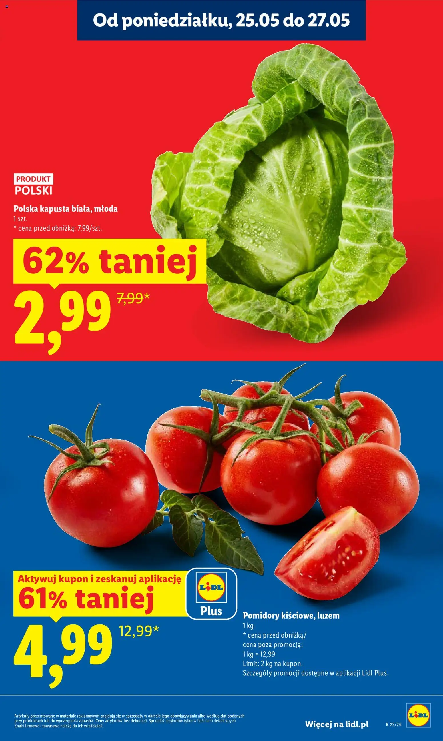 Lidl gazetka od 25.05.2026 | Strona: 19 | Produkty: Kapusta, Pomidory