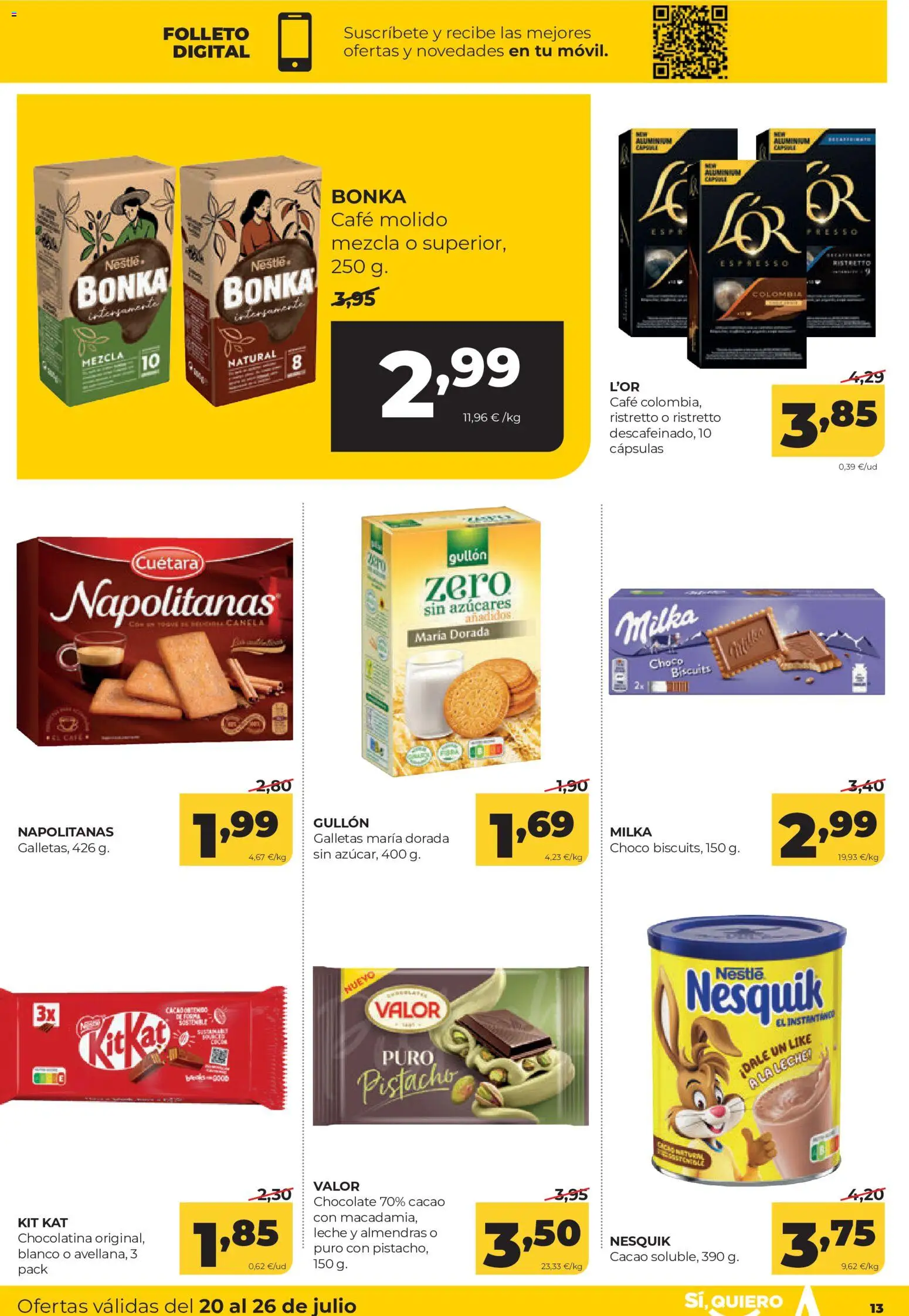 Alimerka folleto Castilla y León │ válido desde el 20/07/2026 | Página: 13 | Productos: Café, Café molido, Galletas, Φρυγανιές σικάλεως