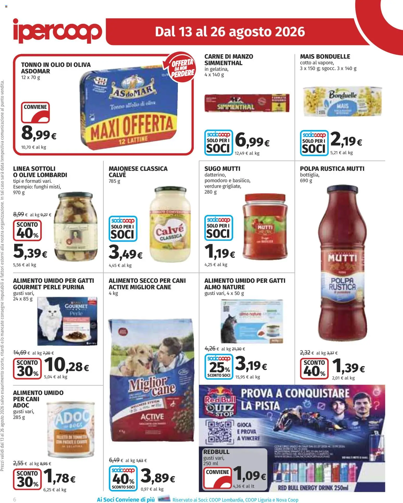 Volantino Ipercoop del 13/08/2026 | Pagina: 6 | Prodotti: Olio, Funghi, Data, Olio di Oliva