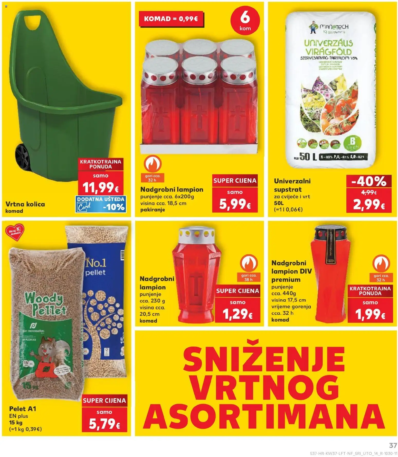 Kaufland katalog | vrijedi od 09.09.2026 | Stranica: 37 | Proizvodi: Cvijeće, Kolica, Univerzalni supstrat, Lampion
