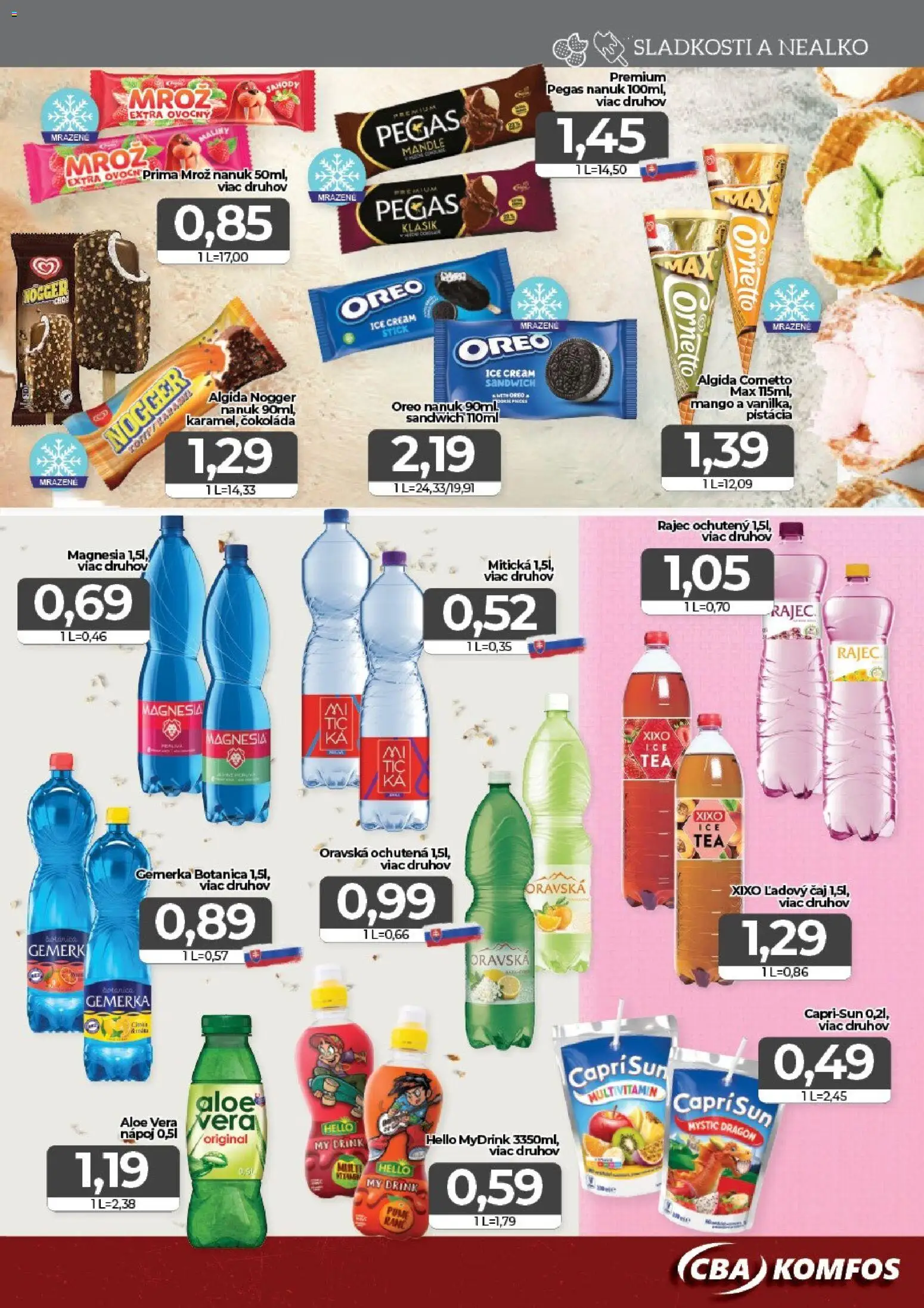 Nové CBA Komfos akcie – leták je platný od 19.06.2026 | Strana: 11 | Produkty: Magnesia, Jahody, Gemerka, Mandle