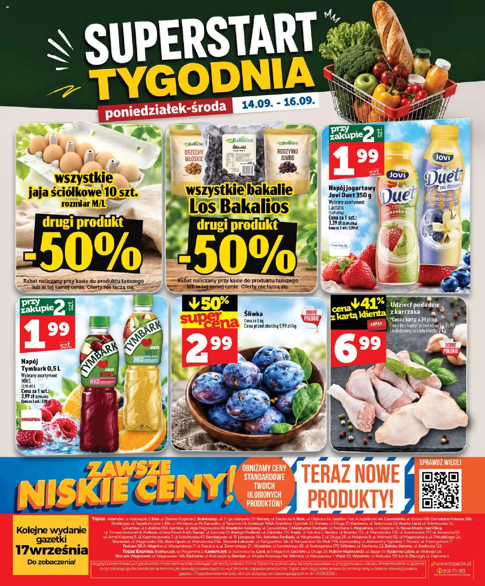 Topaz gazetka od 10.09.2026 | Strona: 48 | Produkty: Karta, Mięta, Rodzynki, Jaja