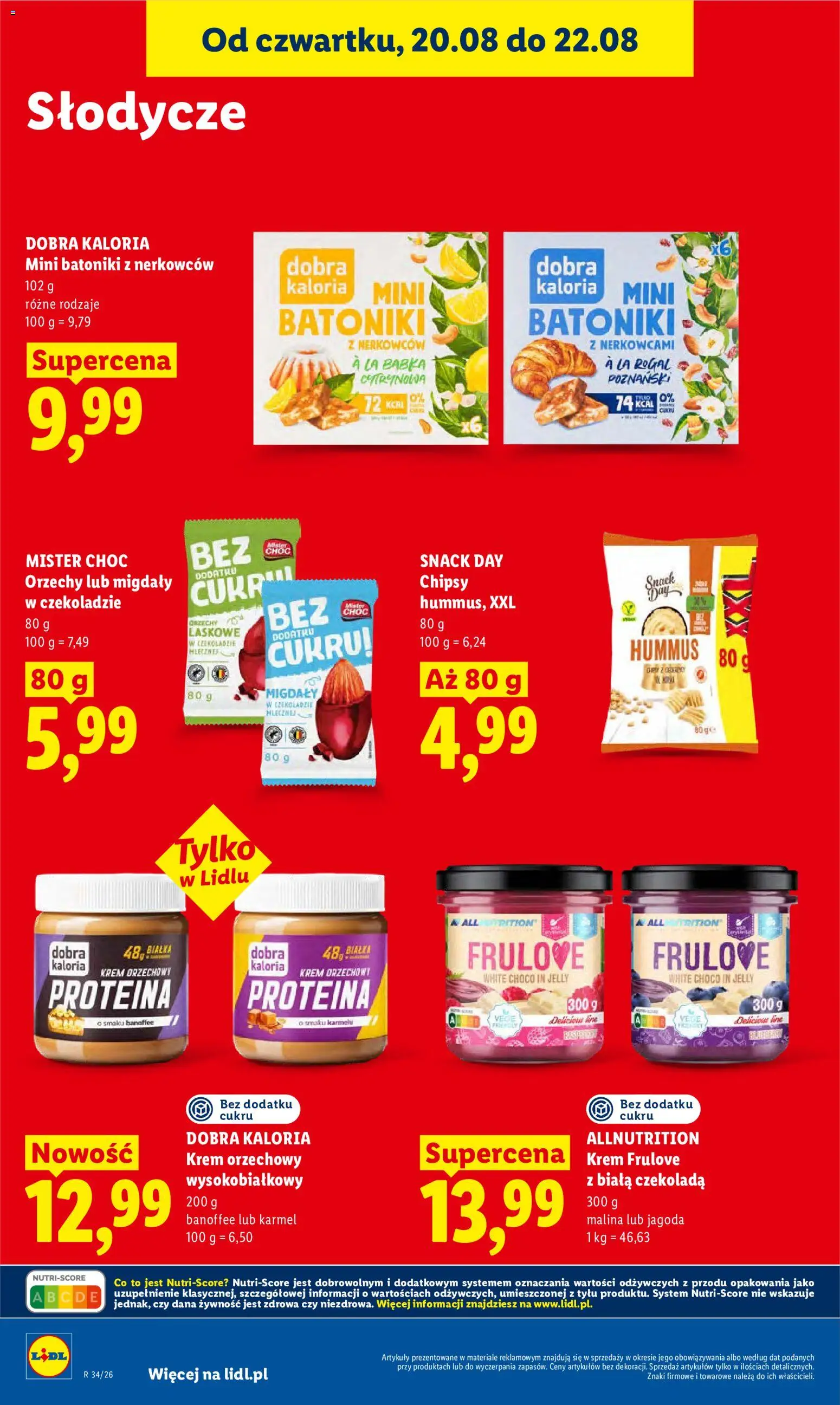 Lidl Polsko leták od 20.08.2026 | Strana: 84 | Produkty: Hummus, Krém, Mister Choc, Chipsy