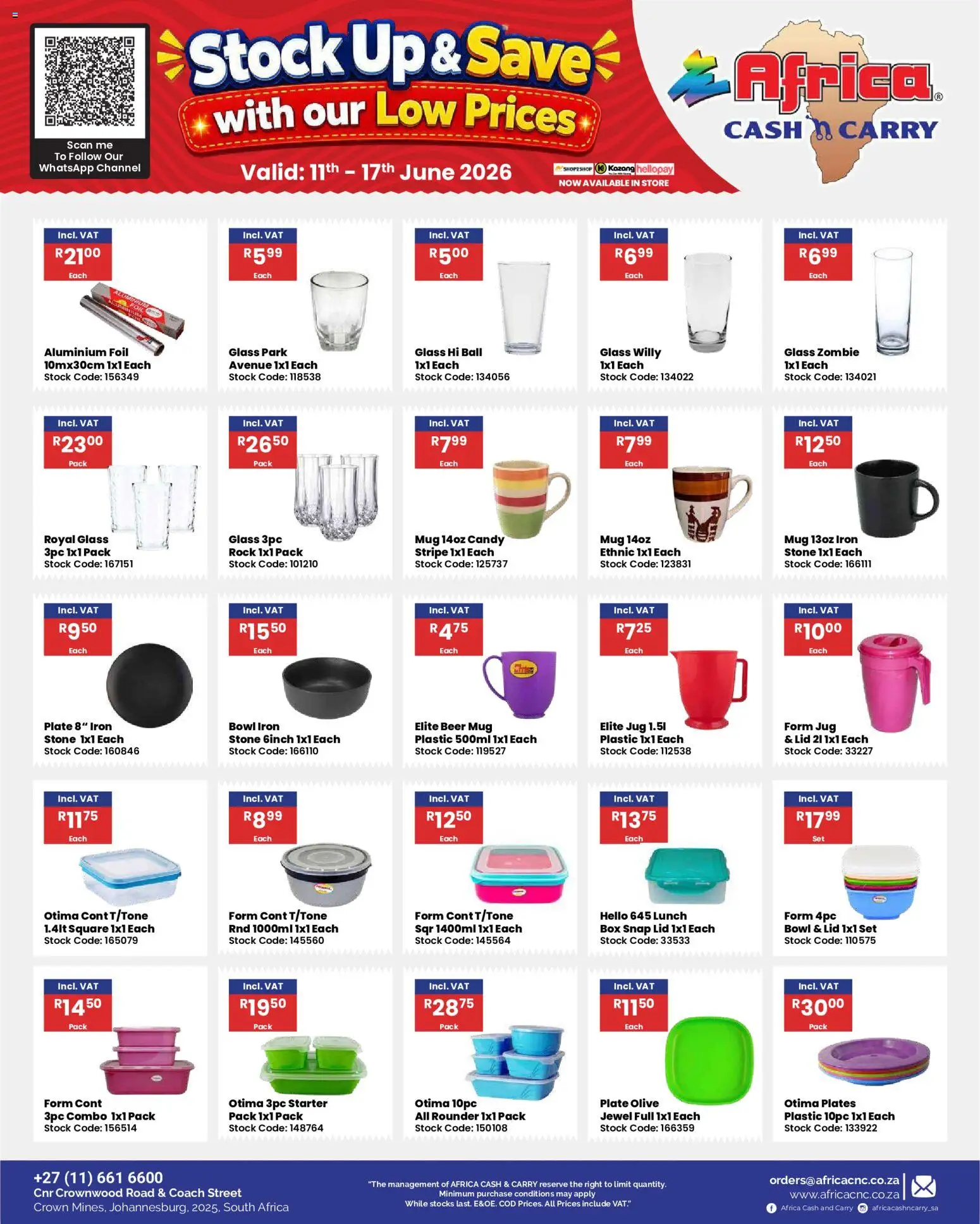 New Africa Cash & Carry catalogue – valid from 11.06.2026 | Page: 52 | Products: Plate, Bowl, Box, Stock