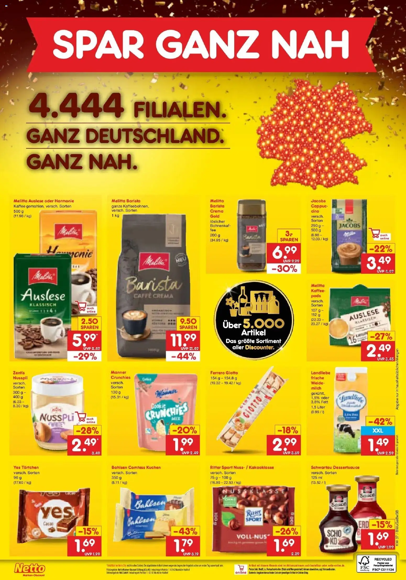Netto Marken-Discount Prospekt Bielefeld – gültig ab 07.09.2026 | Seite: 2 | Produkte: Melitta, Milch, Ritter sport, Kuchen