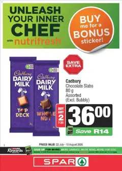 Superspar specials catalogue – valid from 22/07/2026 | Page: 11 | Products: Milk, Chocolate