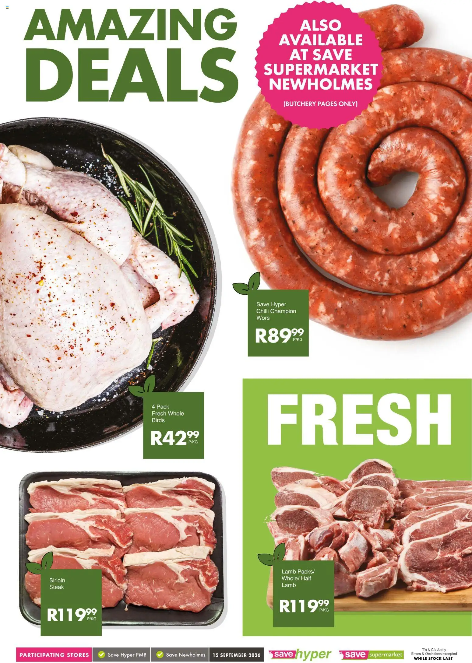 New Save catalogue – valid from 15/09/2026 | Page: 8 | Products: Steak, Stock, Chilli