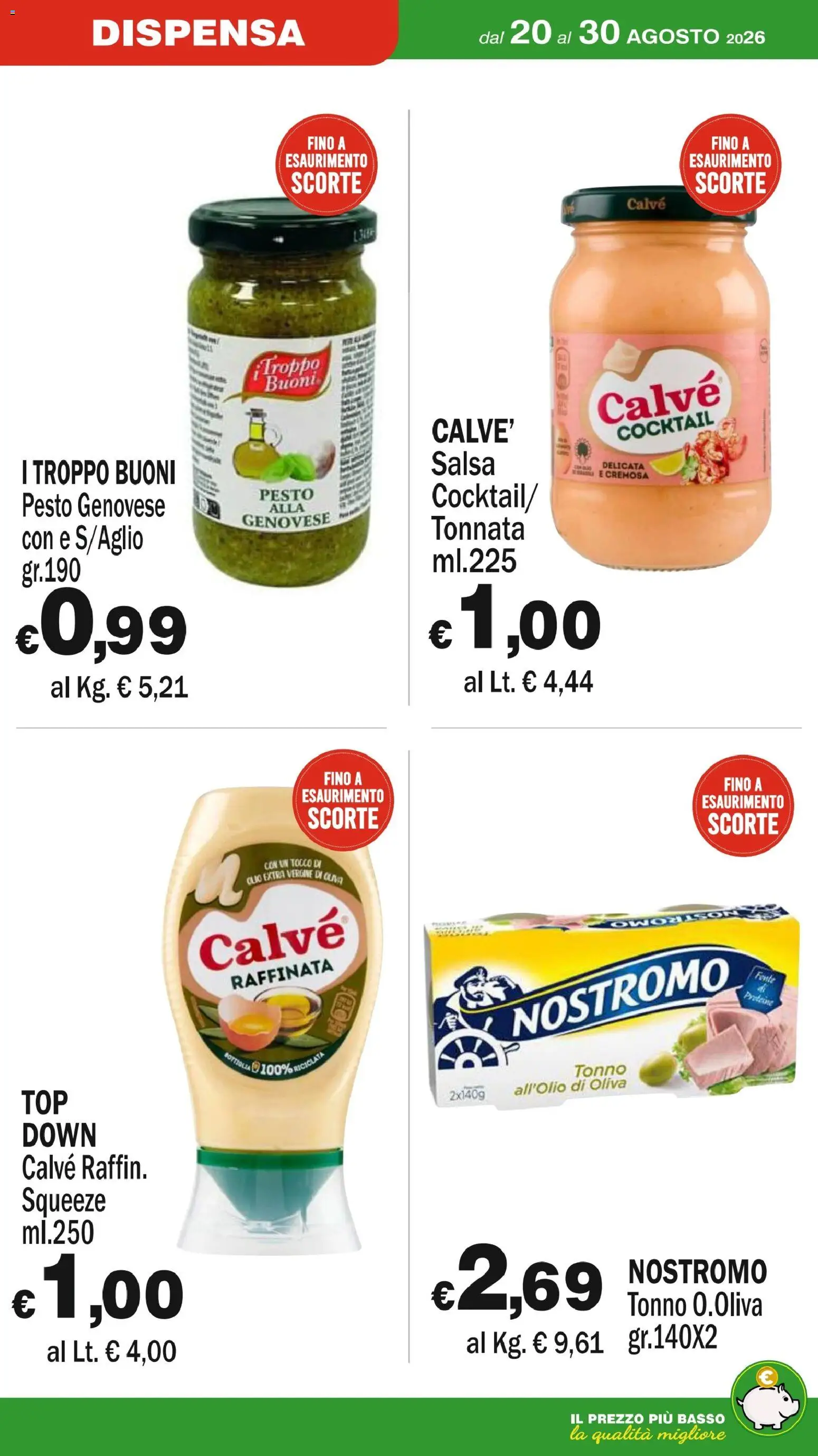 Volantino Primo Prezzo del 20/08/2026 | Pagina: 19 | Prodotti: Cocktail, Salsa, Tonno, Basso