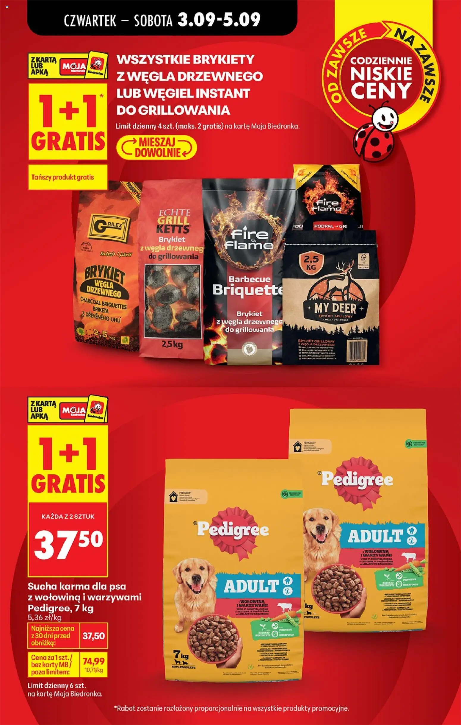 Biedronka gazetka od czwartku od 03.09.2026 | Strona: 21 | Produkty: Karta, Grill, Brykiety, Sucha karma dla psa