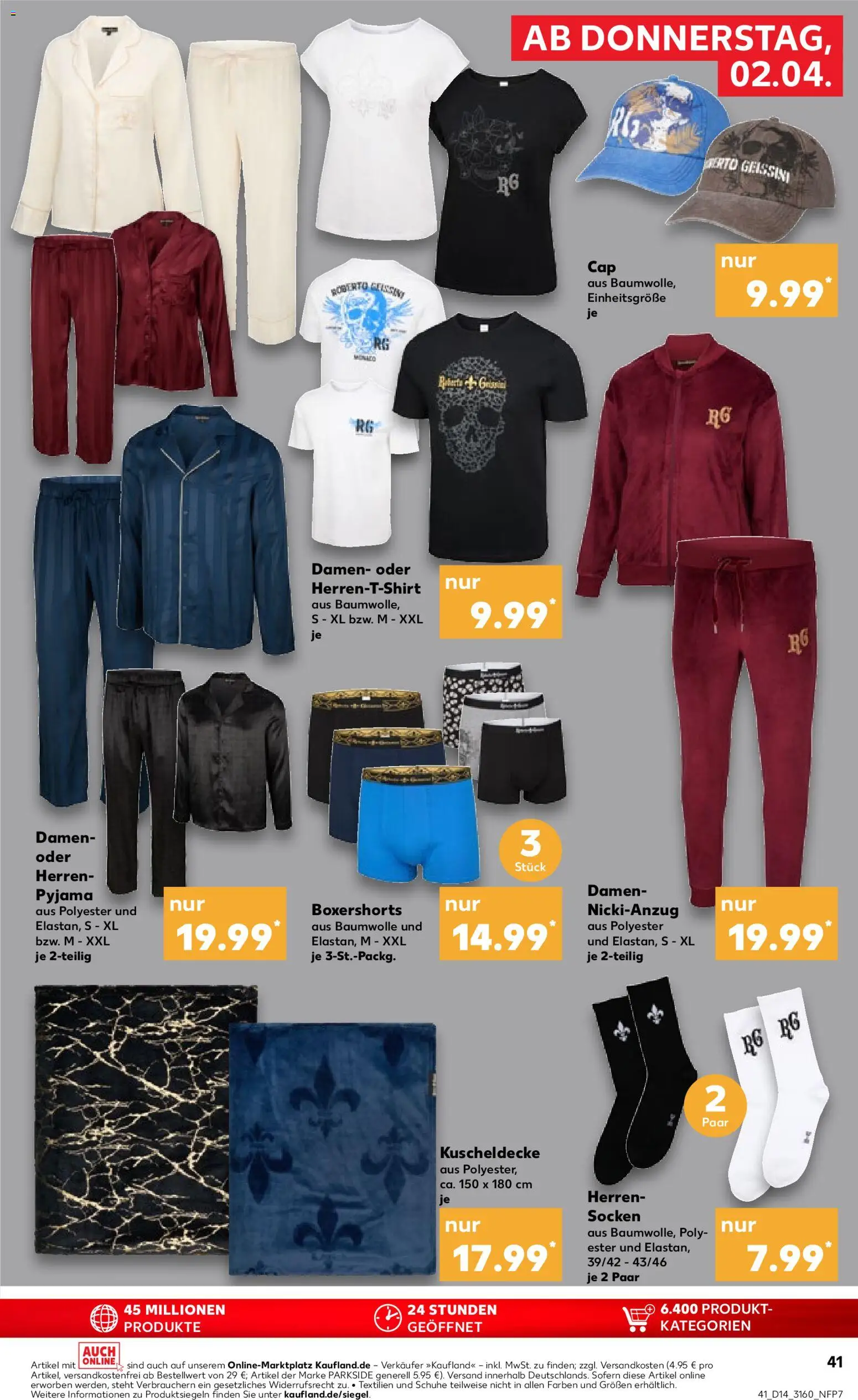 Kaufland Prospekt Rostock	 – gültig ab 02.04.2026 | Seite: 41 | Produkte: T-Shirt, Socken, Pyjama, Boxer