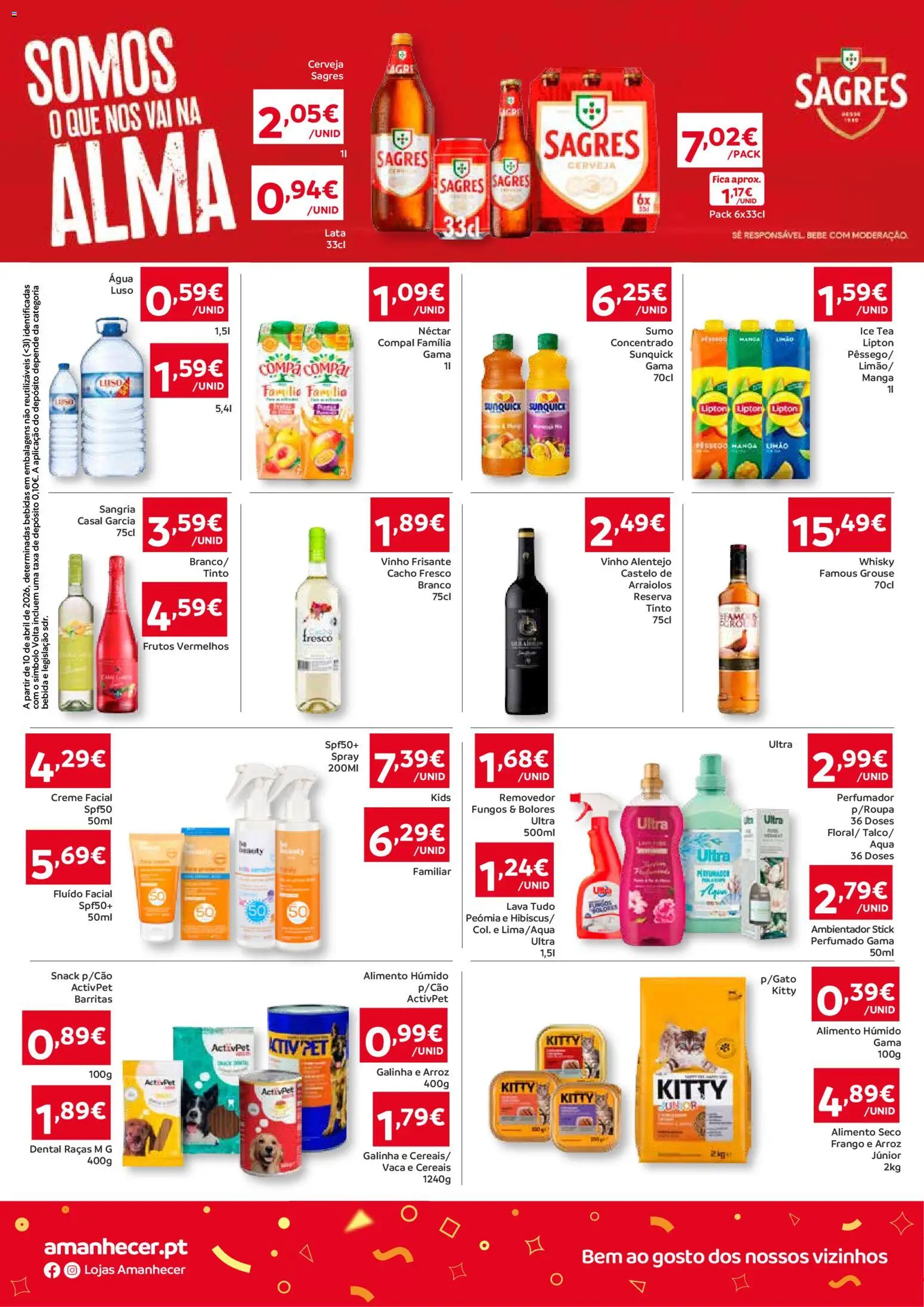 Amanhecer Folheto Madeira │ válido de 16.04.2026 | Página: 4 | Produtos: Cerveja, Cereais, Creme, Bebida