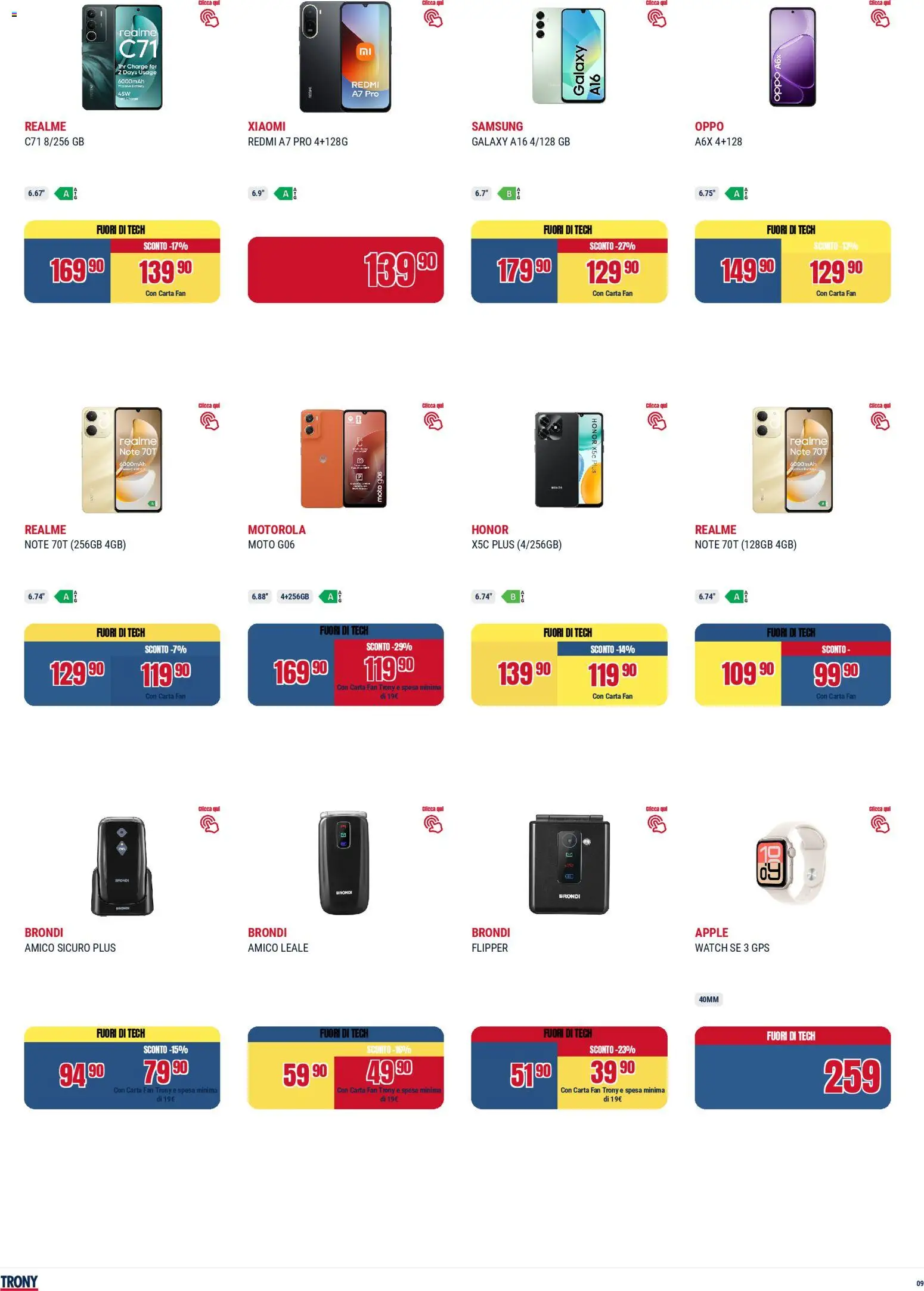 Volantino Trony del 28.04.2026 | Pagina: 9 | Prodotti: Xiaomi, Fan, Samsung