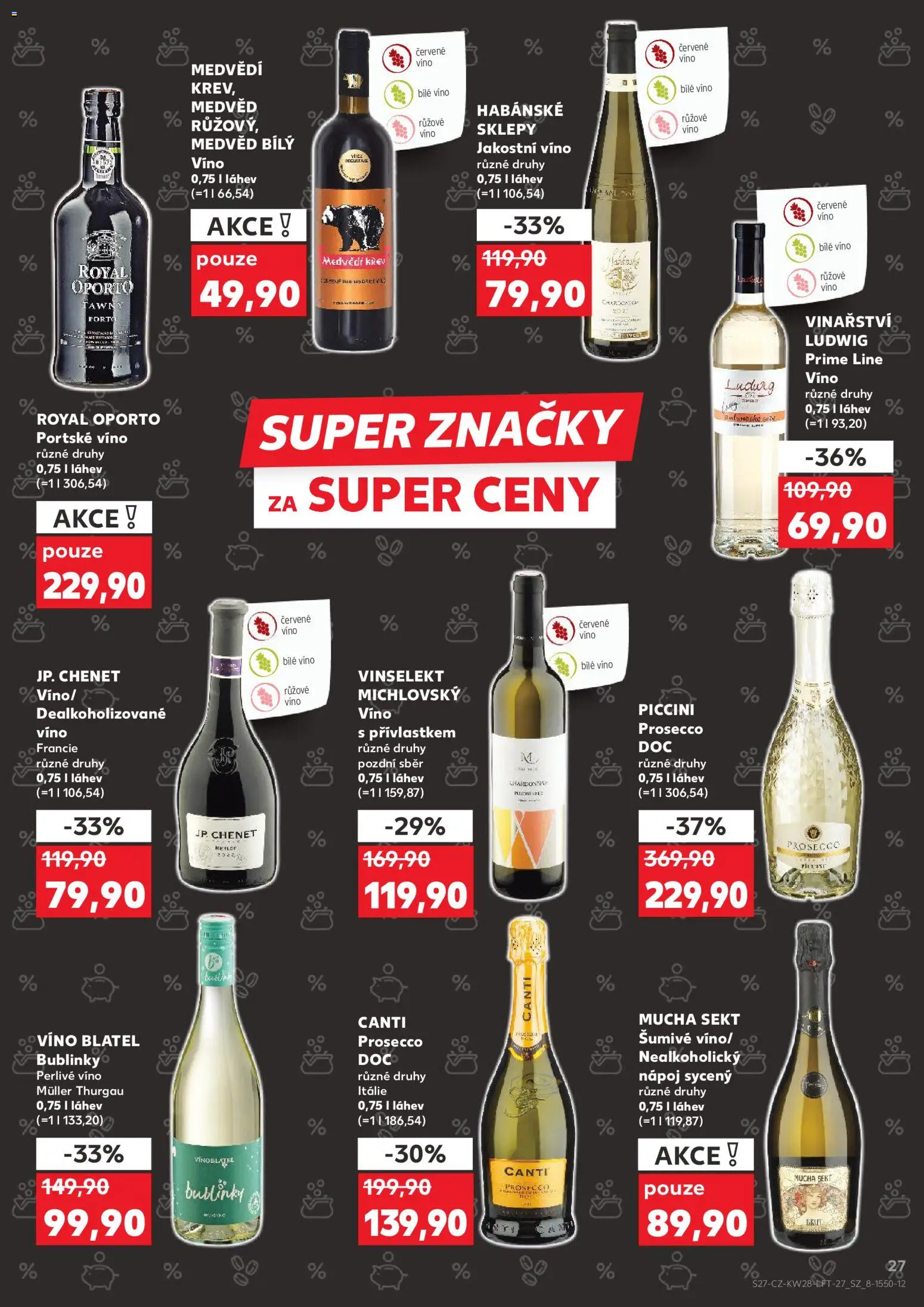 Kaufland leták - Praha 4 od 08.07.2026 | Strana: 27 | Produkty: Bílé víno, Prosecco, Habánské sklepy, Mucha sekt