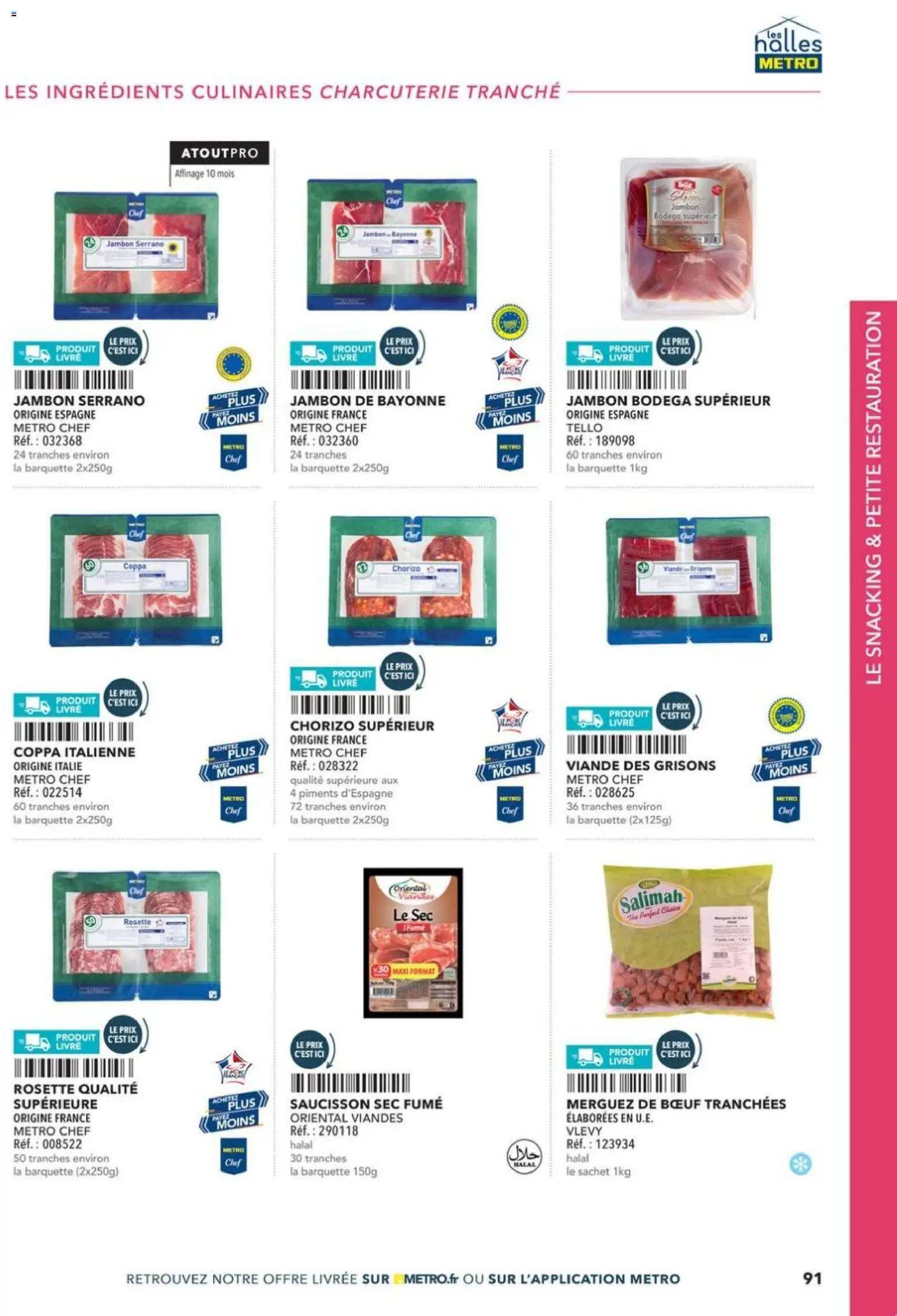 {H1} | Page: 91 | Produits: Chorizo, Jambon, Viande, Livre