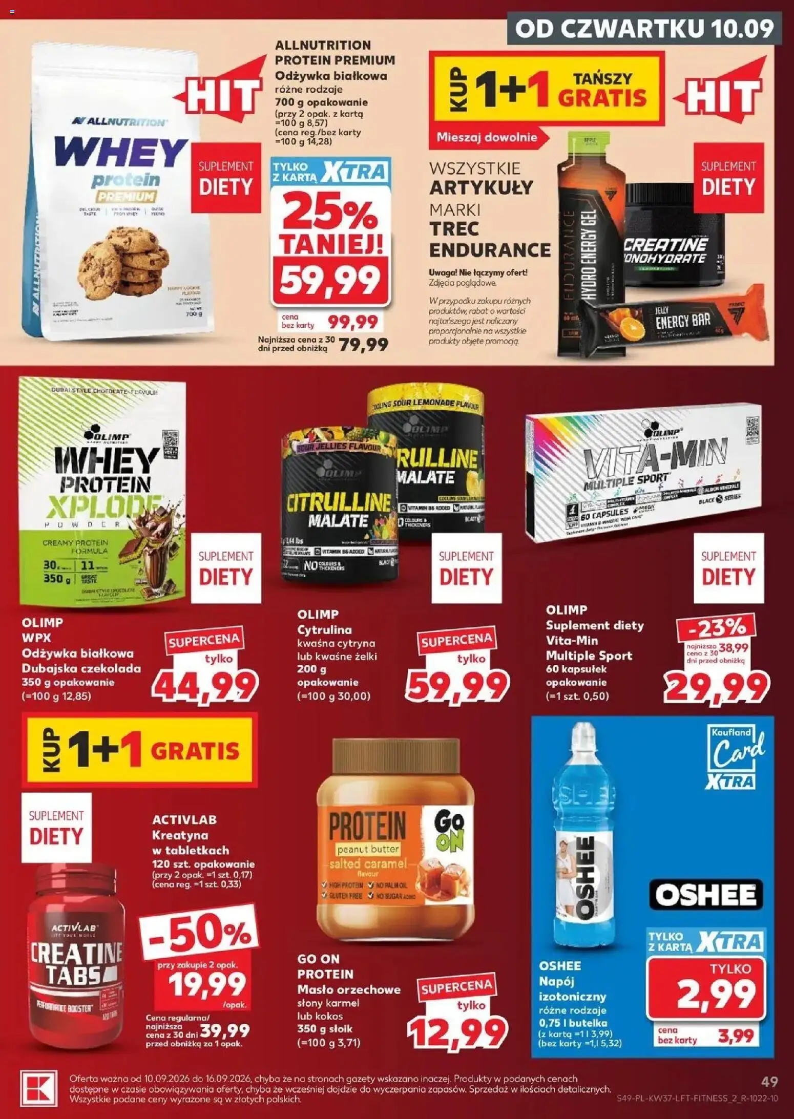 Kaufland gazetka od 10.09.2026 - od jutra PDF | Strona: 49 | Produkty: Gazety, Oshee, Masło, Odżywka