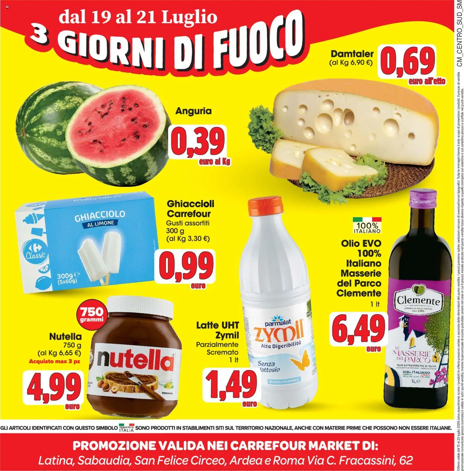 Volantino Carrefour del 13/07/2026 | Pagina: 20 | Prodotti: Ghiaccioli, Limone, Nutella, Anguria