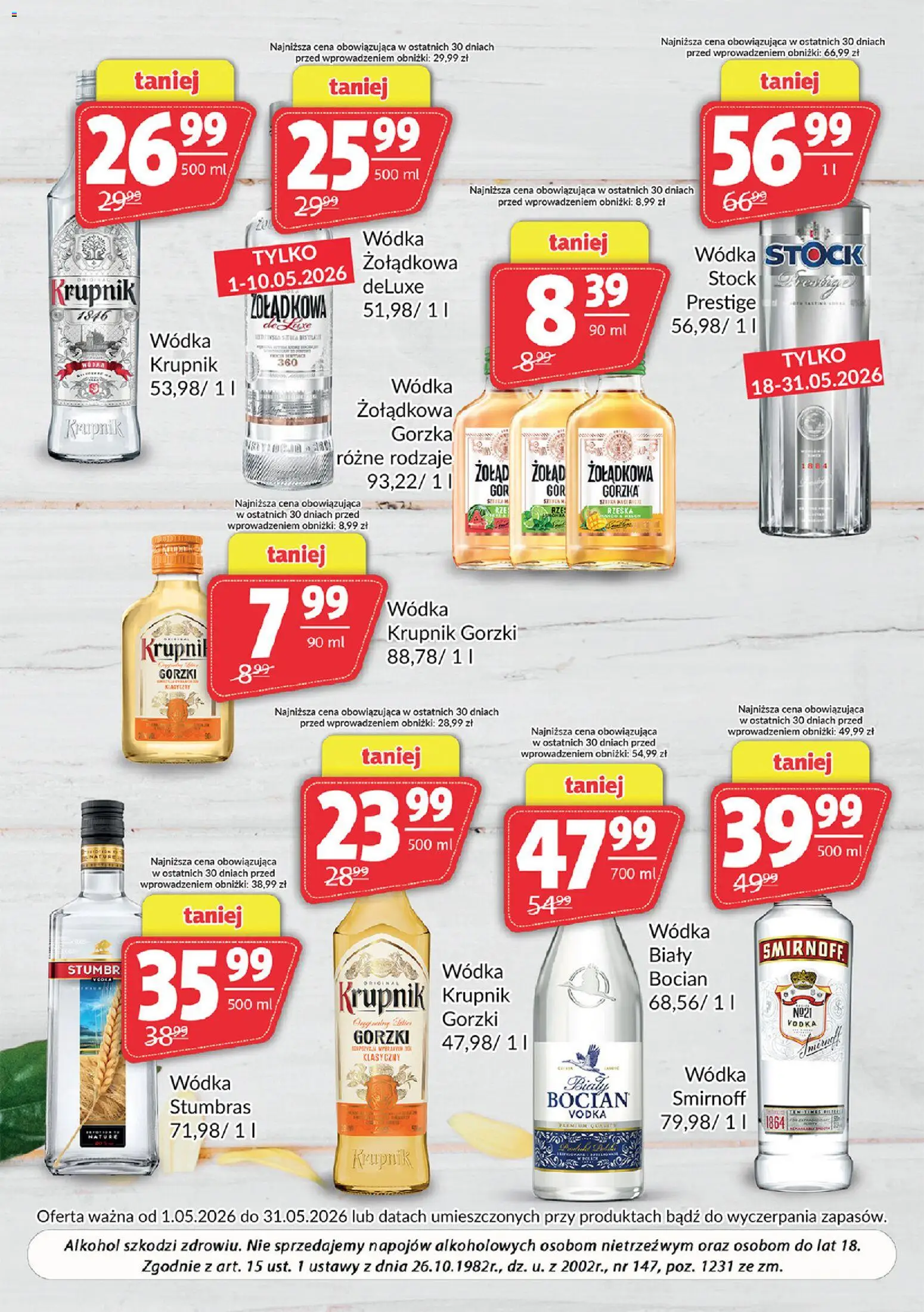 Prim Market gazetka - Oferta alkoholowa od 01.05.2026 | Strona: 5 | Produkty: Wódka bocian, Wódka Stumbras, Vodka, Alkohol